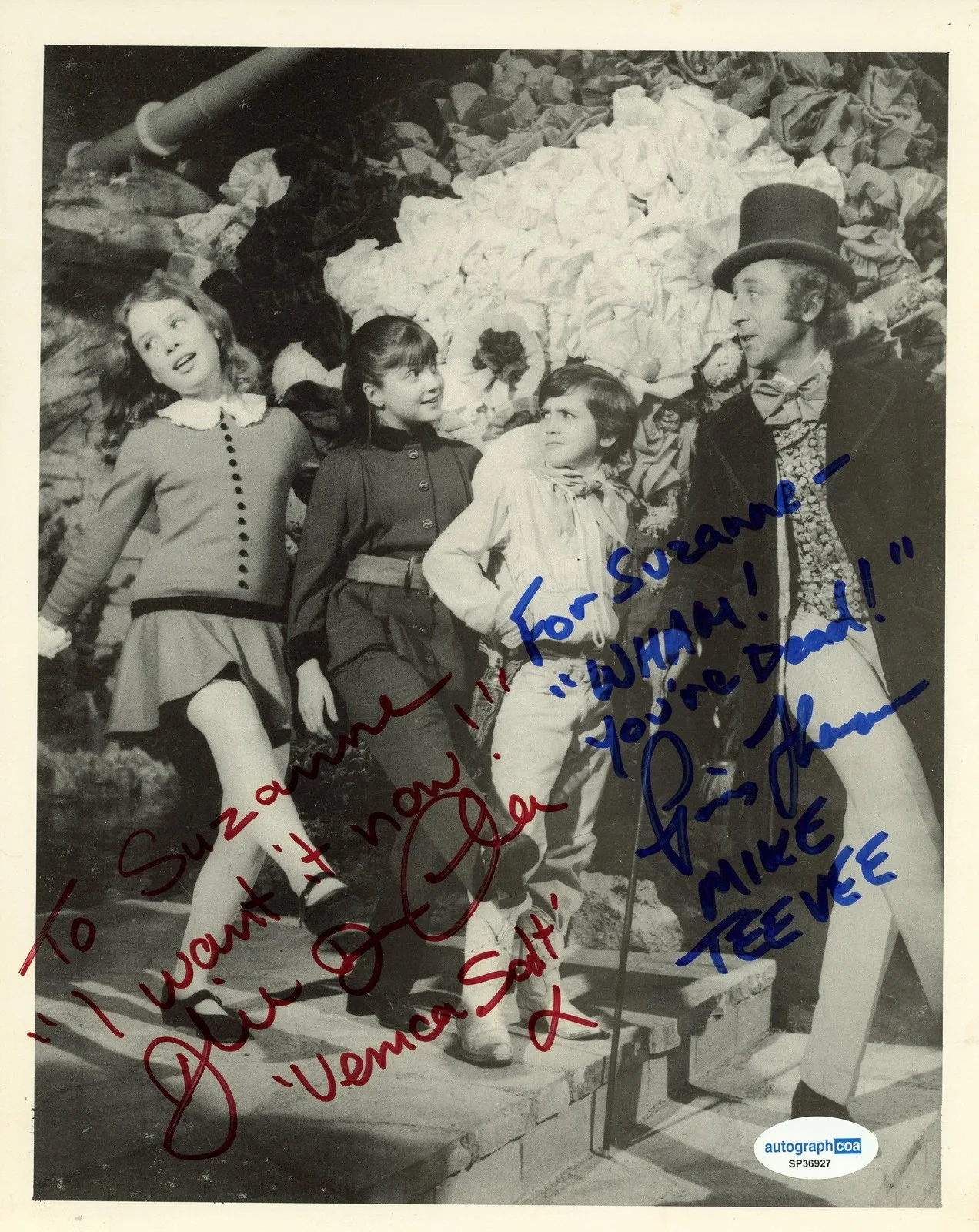 Julie Dawn Cole, Paris Themmen — Julie Dawn Cole & Paris Themmen "Willy Wonka" SIGNED 8x10 Photo To Suzanne ACOA, изображение 2