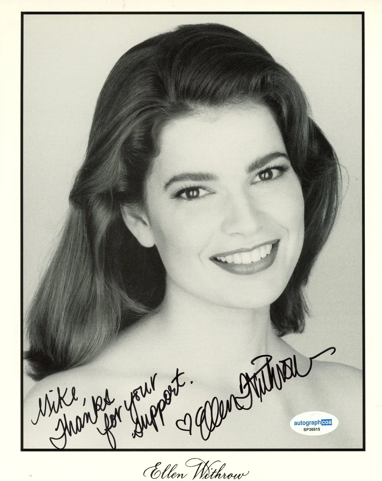 Ellen Withrow — Ellen Withrow "The Women" AUTOGRAPH Signed Autographed 8x10 Photo 'To Mike' ACOA, изображение 2