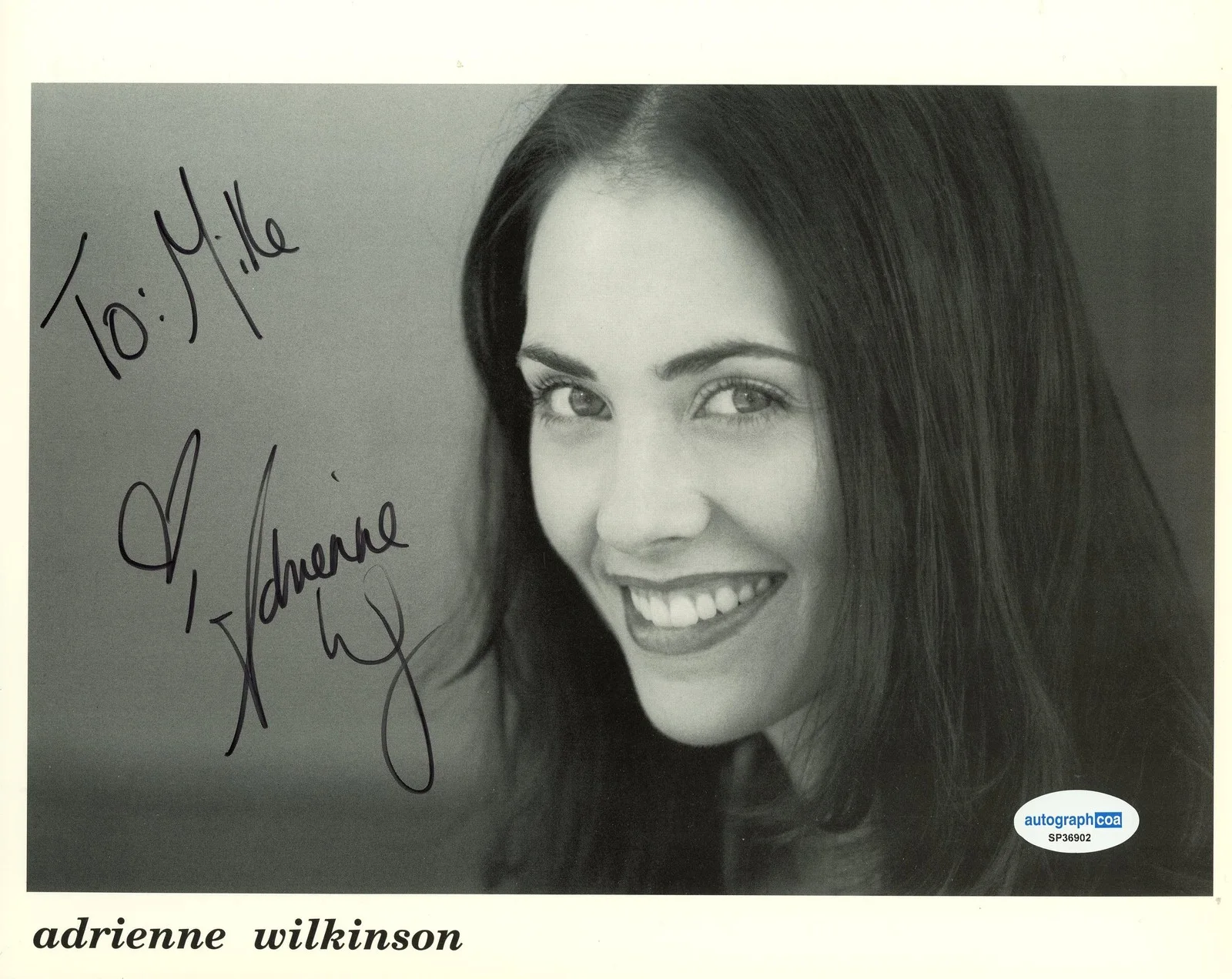 Adrienne Wilkinson — Adrienne Wilkinson "Xena: Warrior Princess" SIGNED 8x10 Photo 'To Mike' ACOA, image 2