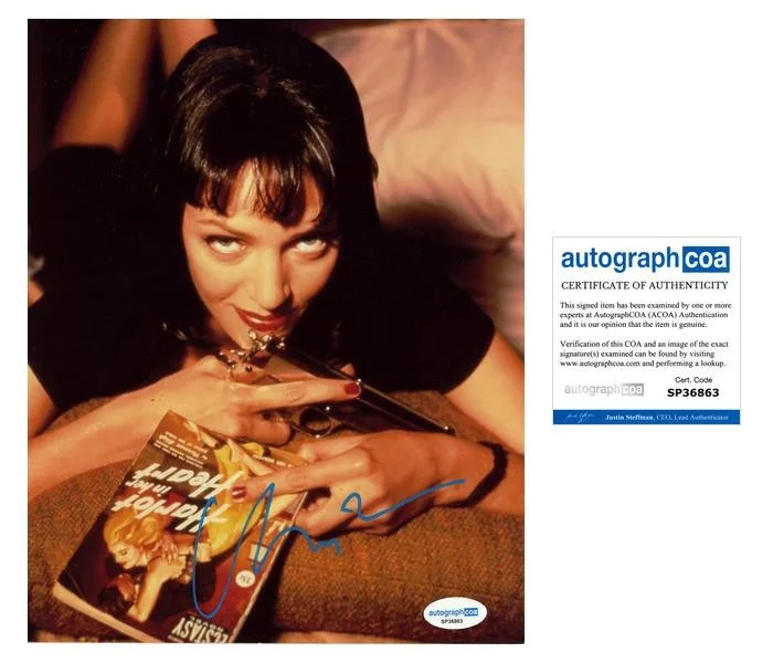 Uma Thurman — Uma Thurman "Pulp Fiction" AUTOGRAPH Signed 'Mia Wallace' 8x10 Photo ACOA