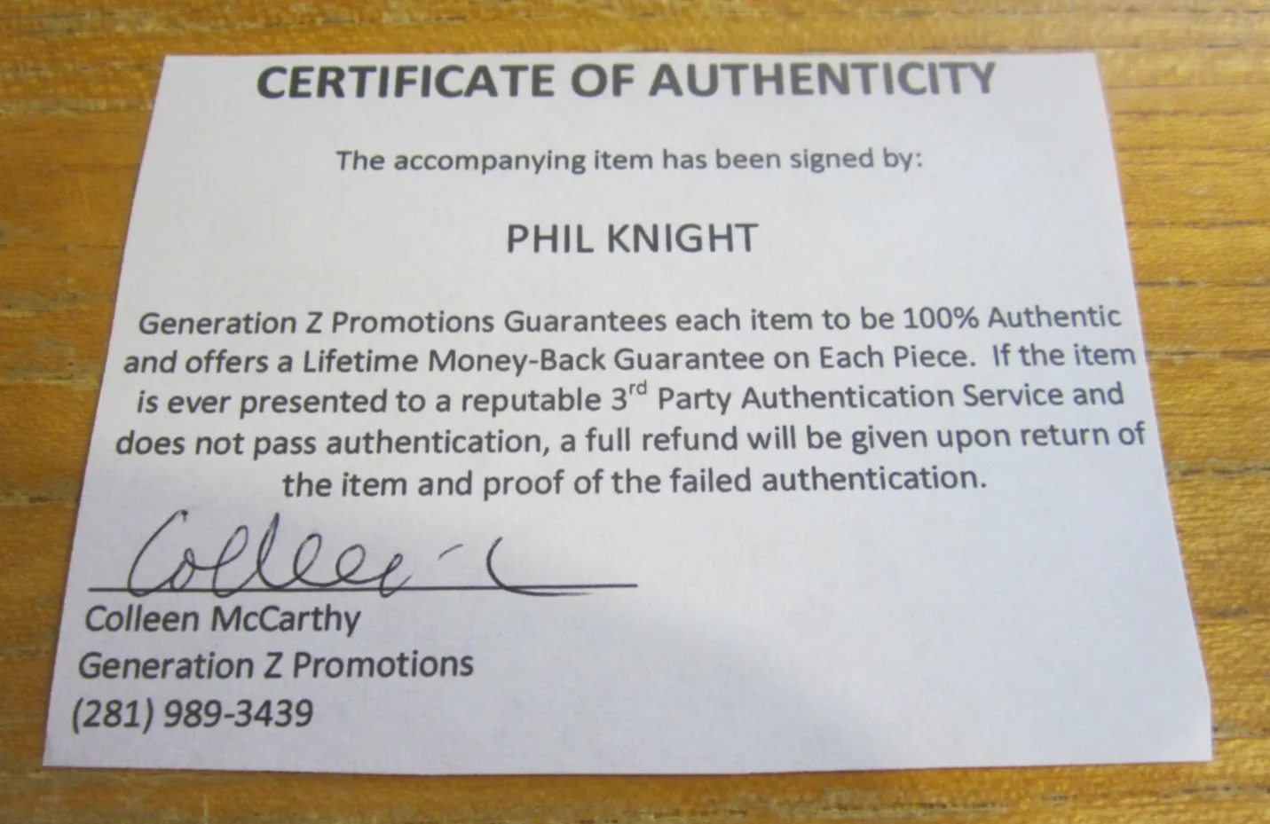 Phil Knight — Phil Knight Chairman & Co-Founder Autographed Signed 5X7 Photograph Nike Inc., изображение 3
