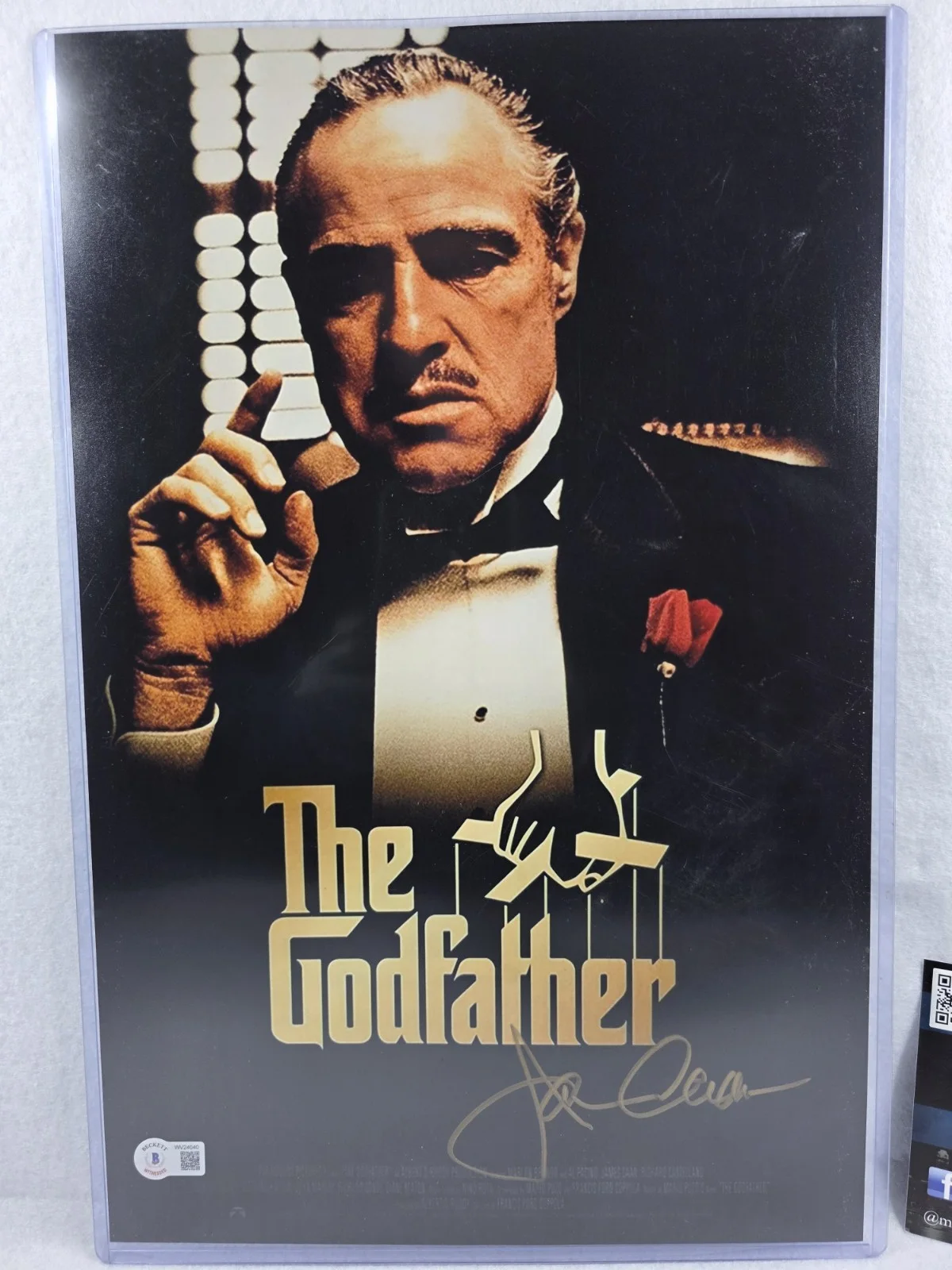 James Caan — James Caan Autograph 17X11 The Godfather Movie Poster Photo Beckett Witness, изображение 2