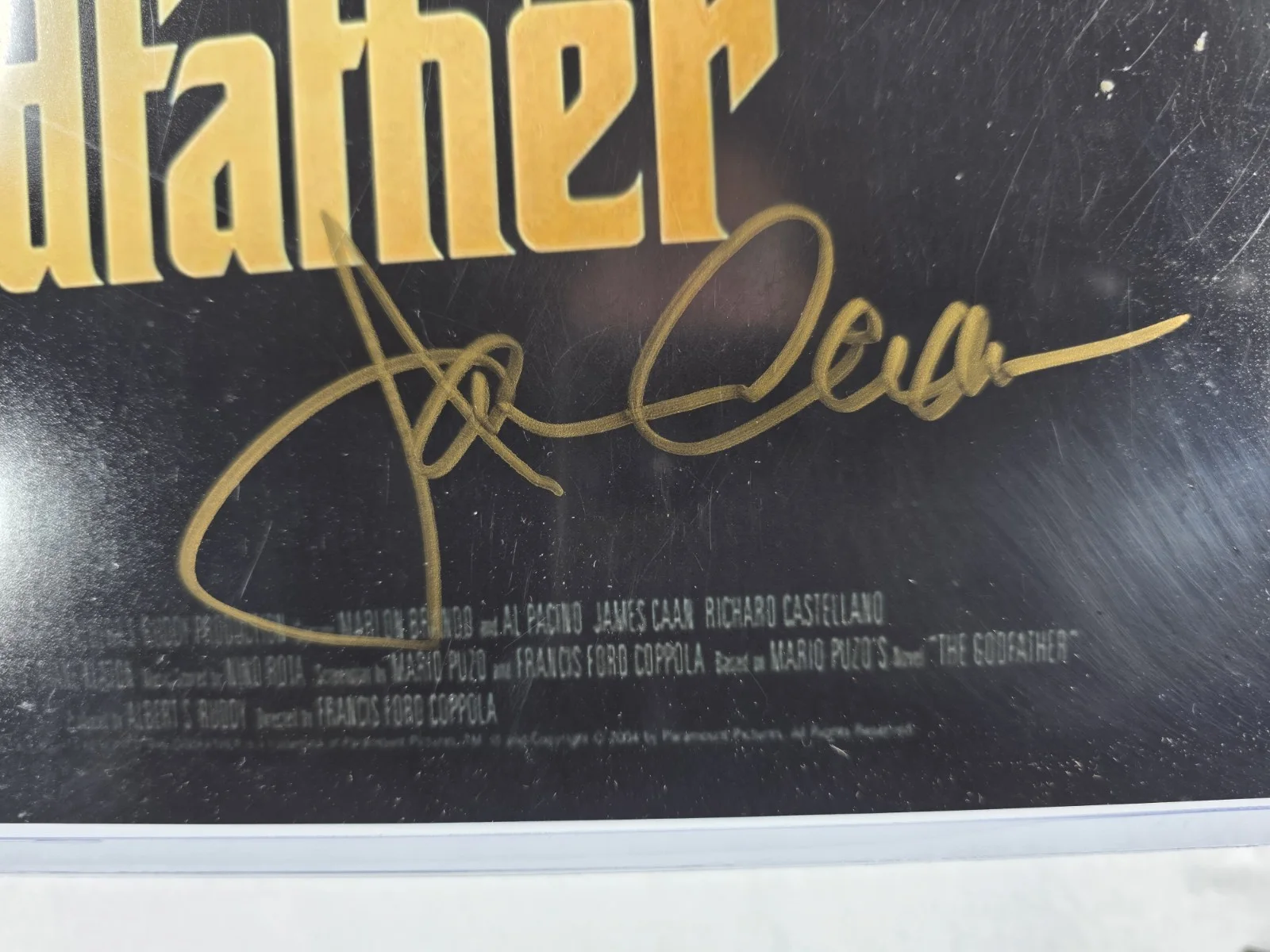 James Caan — James Caan Autograph 17X11 The Godfather Movie Poster Photo Beckett Witness, изображение 3