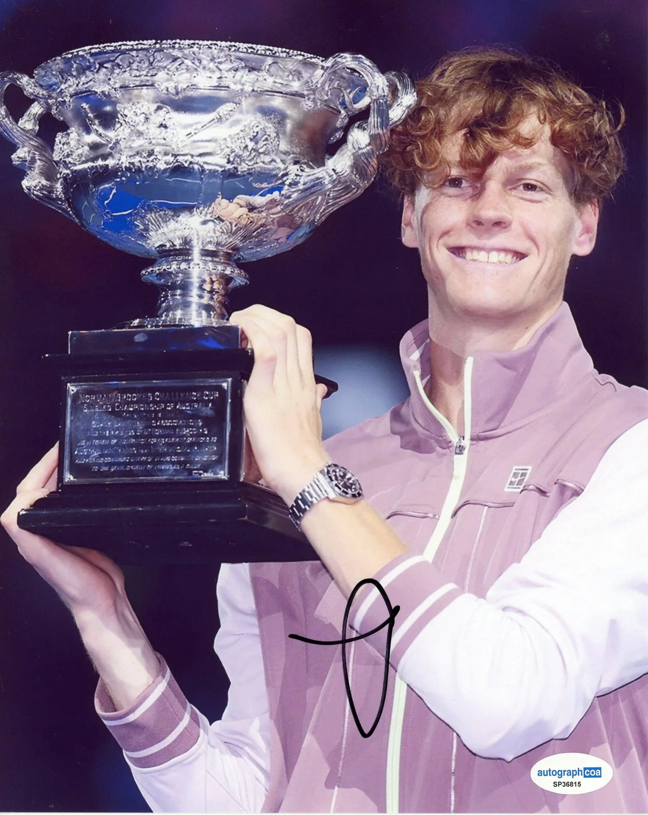 Jannik Sinner — Jannik Sinner AUTOGRAPH Signed Australian Open Tennis Champion 8x10 Photo B ACOA, изображение 2