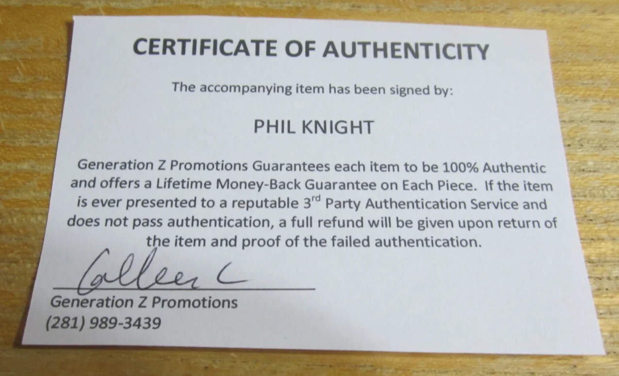 Phil Knight — Phil Knight Chairman & Co-Founder Autographed Signed 4X6 Photograph Nike Inc., изображение 3
