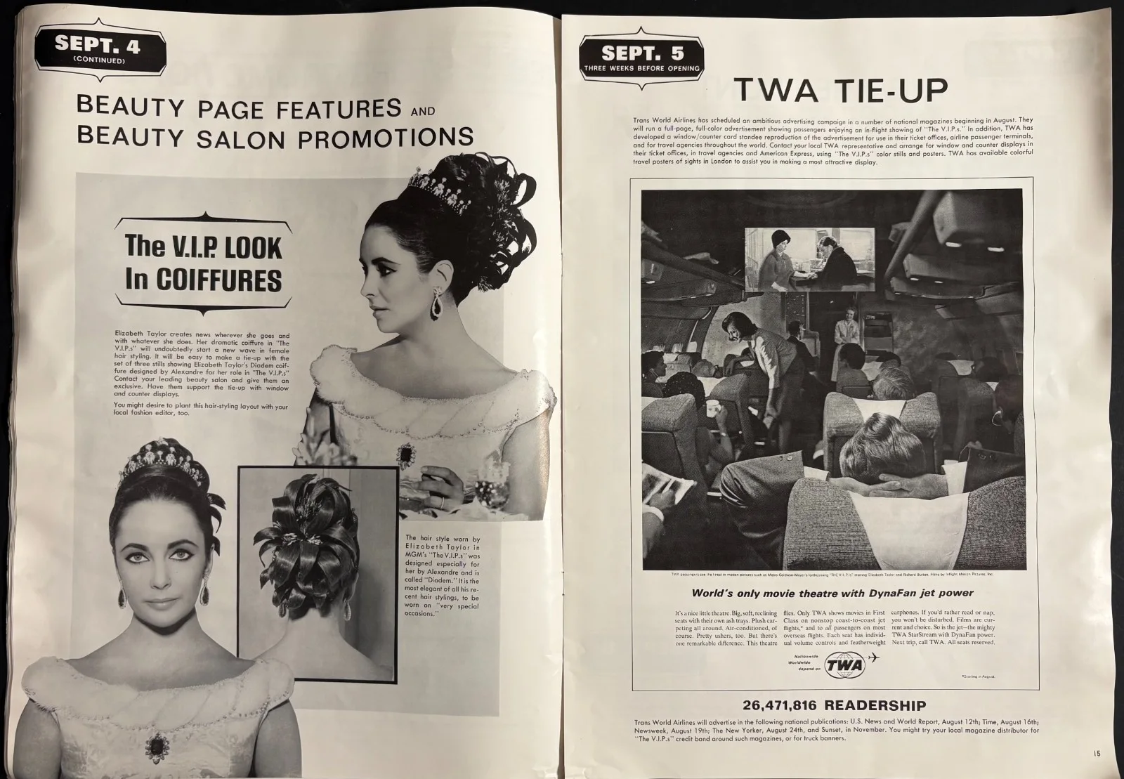 The V.I.P.s ORIGINAL Film Campaign Press Book Elizabeth Taylor Richard Burton 63, изображение 4