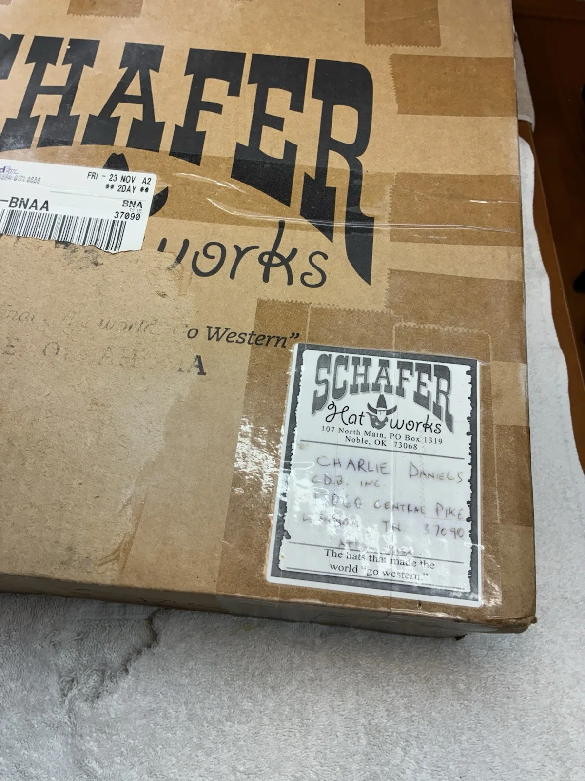 Charlie Daniels personally owned schafer cowboy hat used signed autographed 80X, image 3