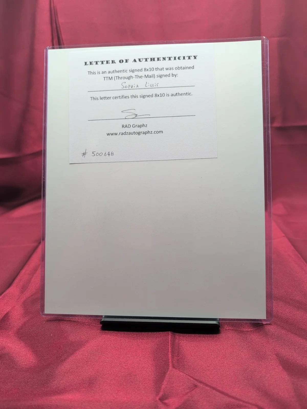 SOPHIA LILLIS — SOPHIA LILLIS Signed 8x10 Photograph Hologram COA, изображение 2