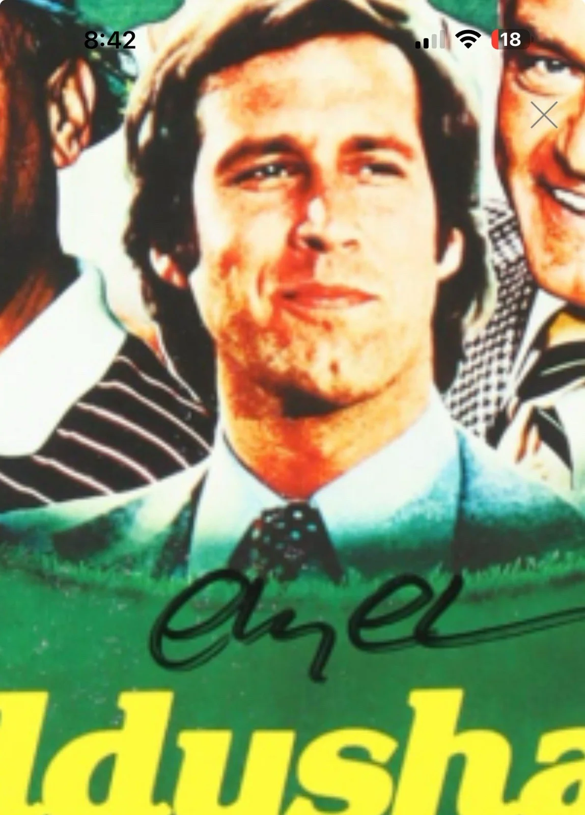 Chevy Chase — Chevy Chase Signed "Caddyshack" 11x17 Movie Poster Photo (Beckett) Autographed, image 2