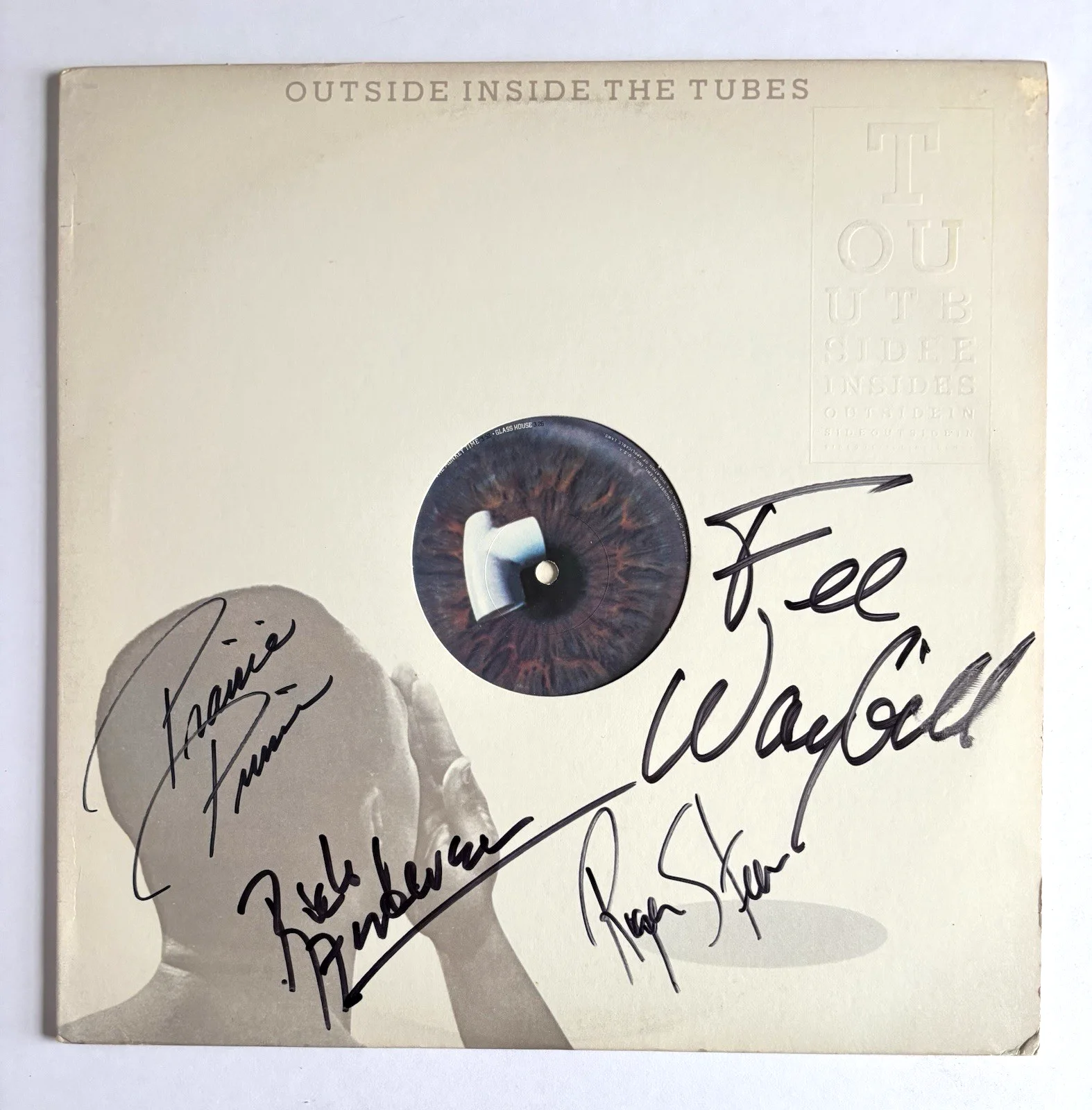 THE TUBES Signed OUTSIDE Vinyl RECORD JSA COA Fee Waybill STEEN Anderson PRINCE, изображение 2