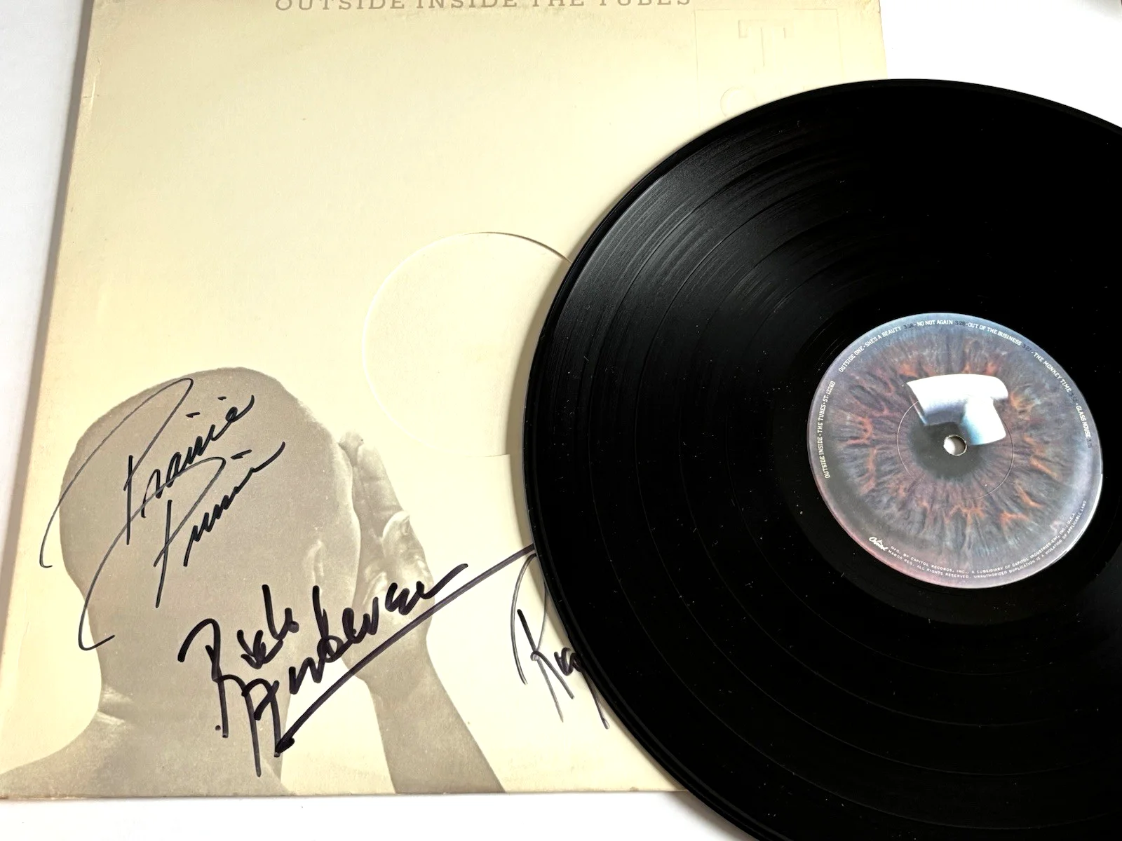 THE TUBES Signed OUTSIDE Vinyl RECORD JSA COA Fee Waybill STEEN Anderson PRINCE, изображение 3