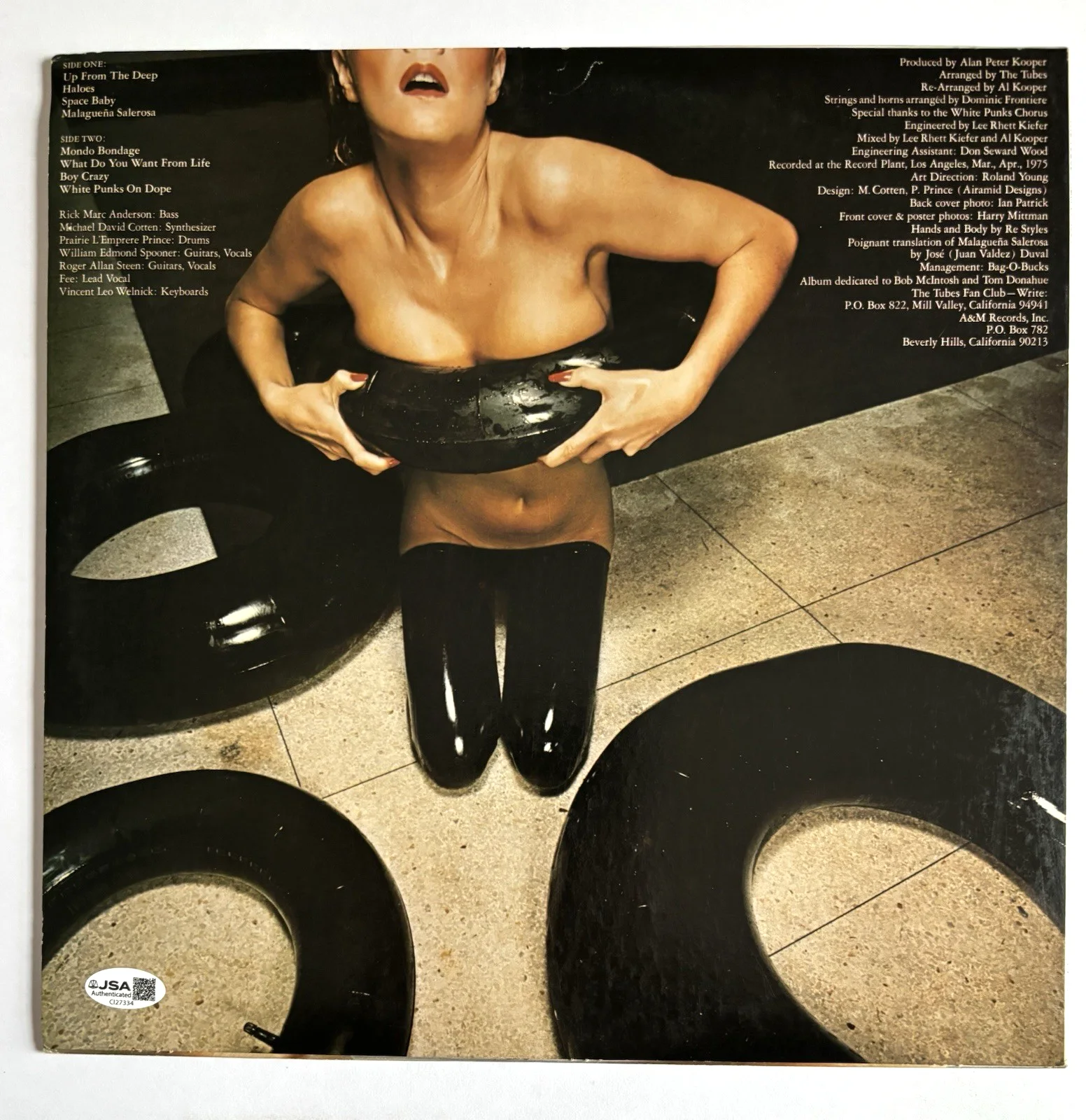 THE TUBES Signed FIRST Vinyl LP RECORD JSA COA Fee Waybill STEEN Anderson PRINCE, image 5