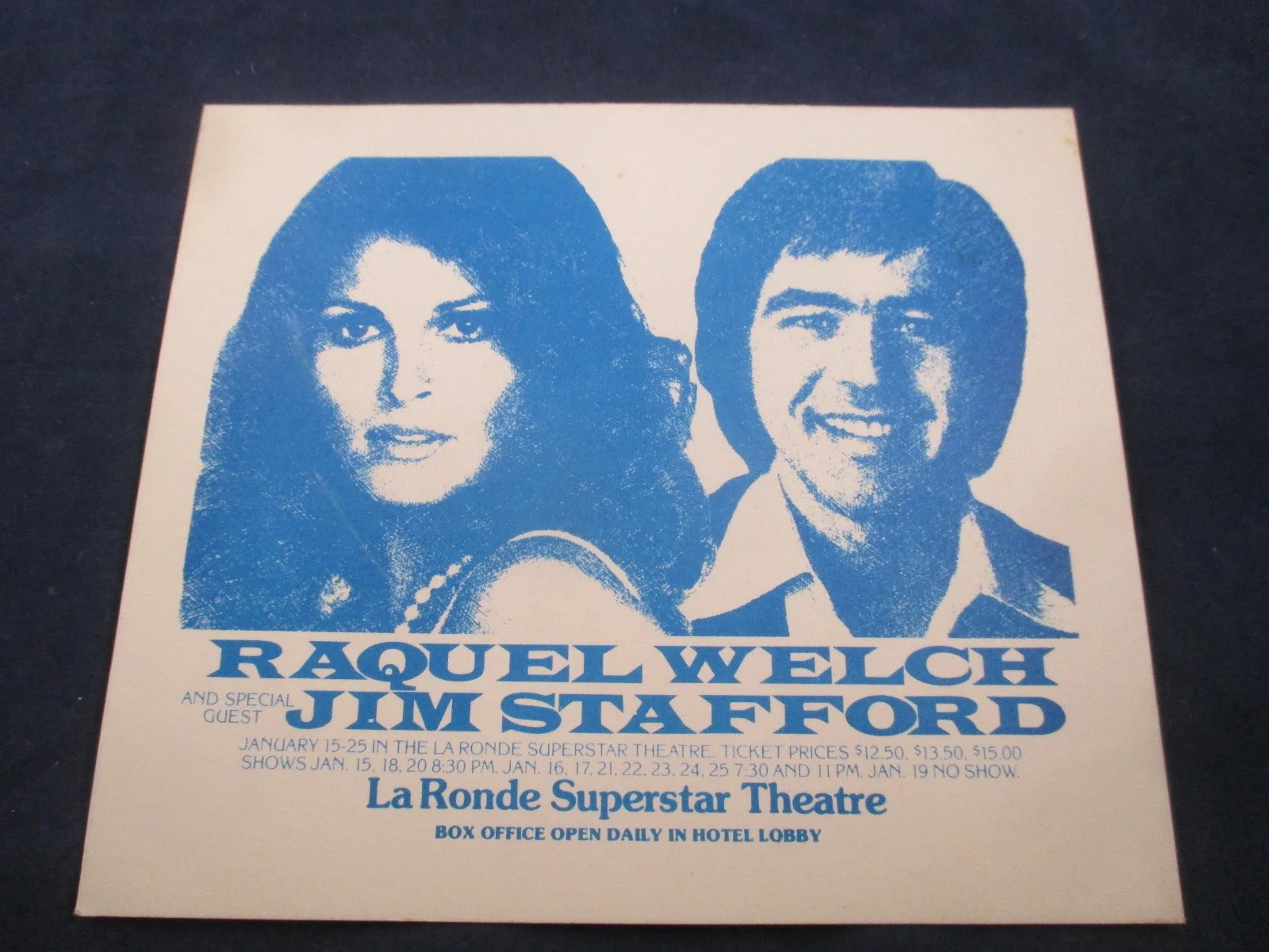 Raquel Welch — Raquel Welch Signed Autographed PROGRAM LaRonde Theater Miami With Jim STAFFORD, image 4