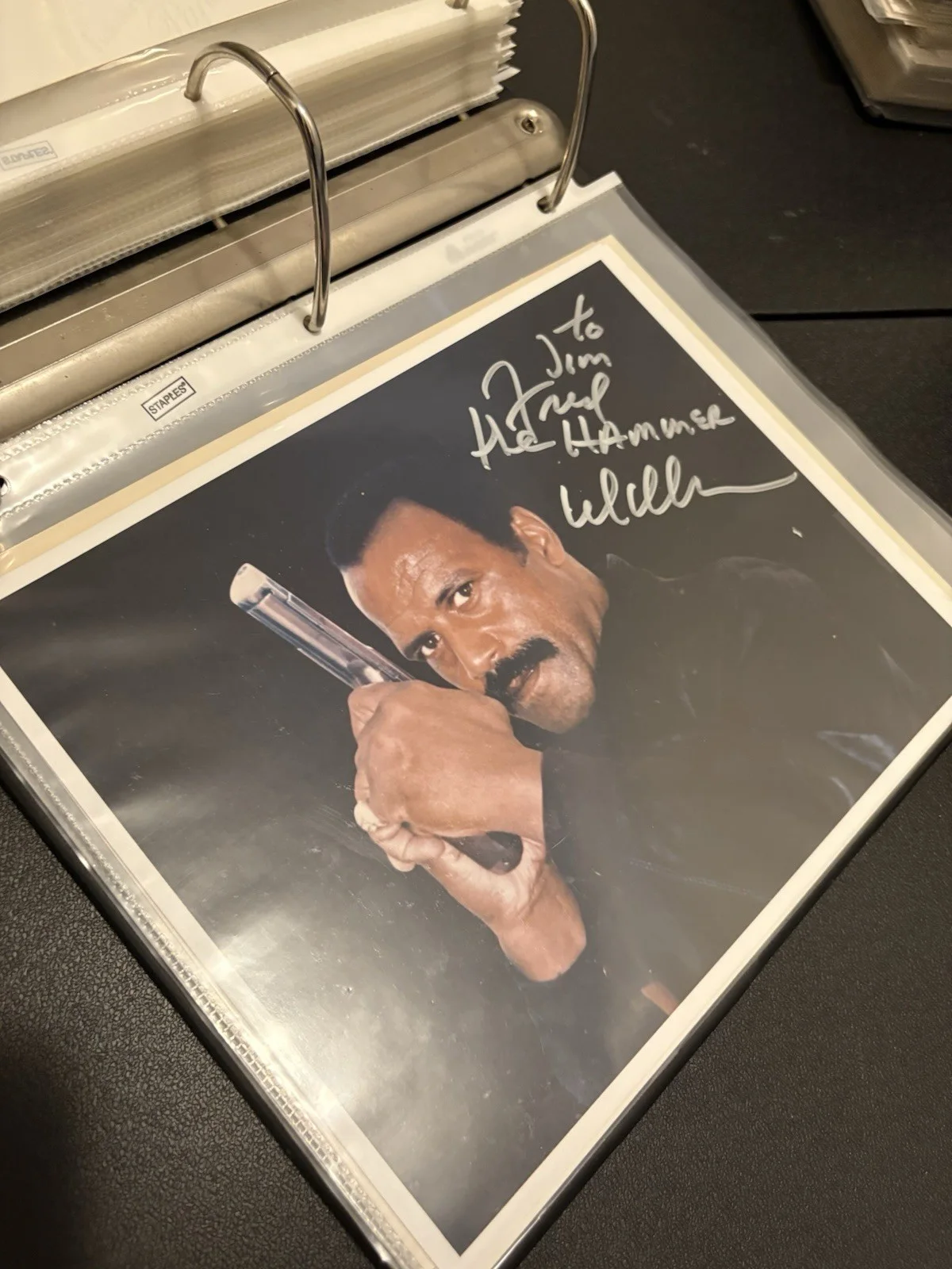 Fred Williamson Signed 8x10 Color Action Photo - Pistol Pose, image 2