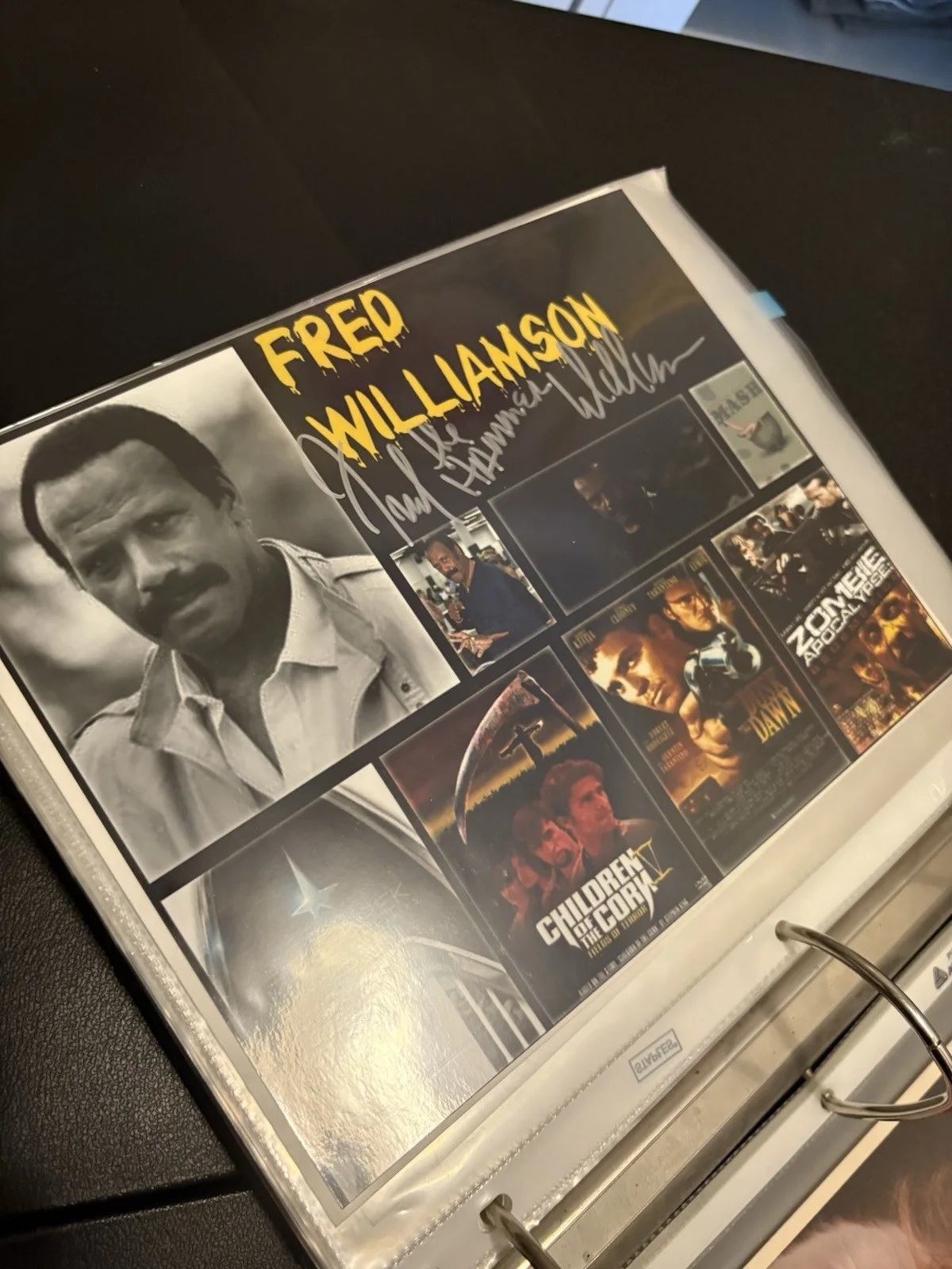 Fred Williamson Signed 8x10 Composite Photo - Career Roles, image 2
