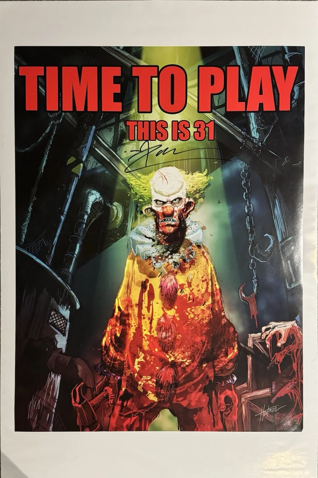 Rob Zombie — RARE 31 Original Signed Movie Poster TIME TO PLAY Horror 24x18 Rob Zombie COA