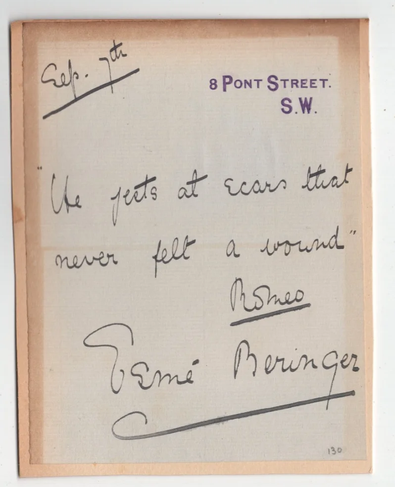 Sculptor Edward Onslow Ford Signed Clip 1899 Autographed & Actress Esme Beringer, image 2