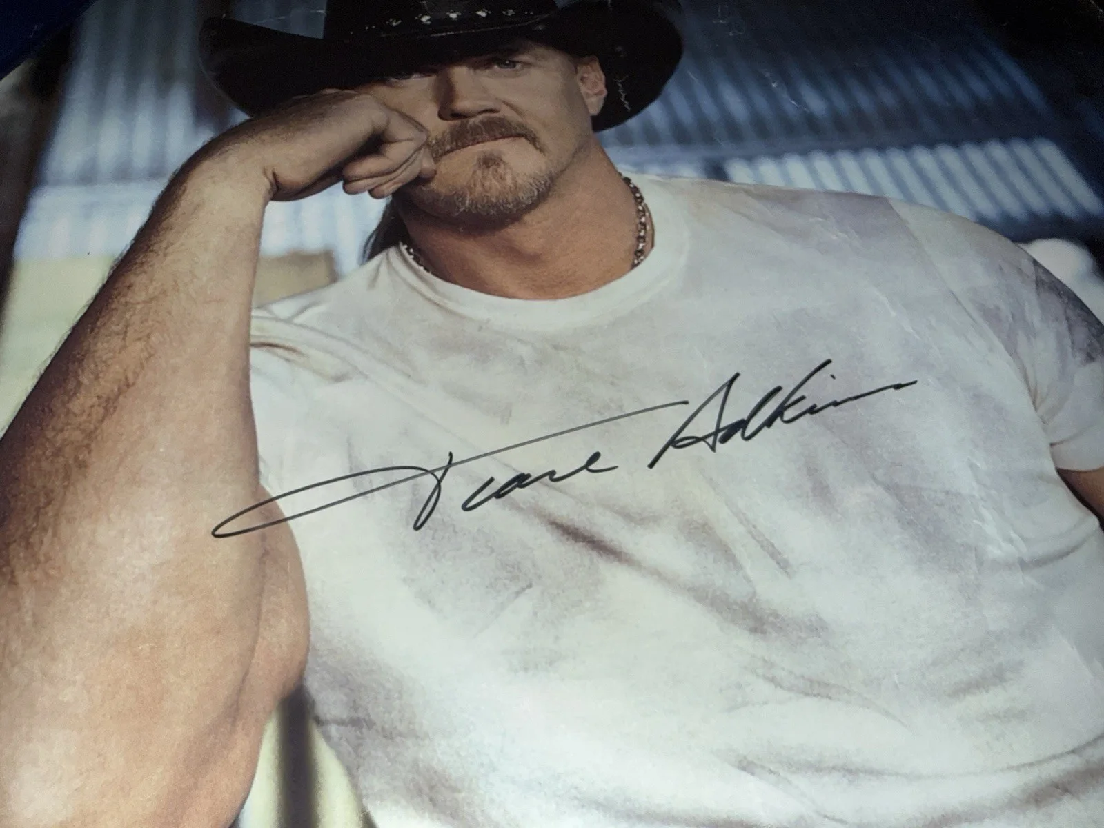 Trace Adkins Signed 19x28 Dangerous Man Album Release Poster Capitol Records, изображение 3