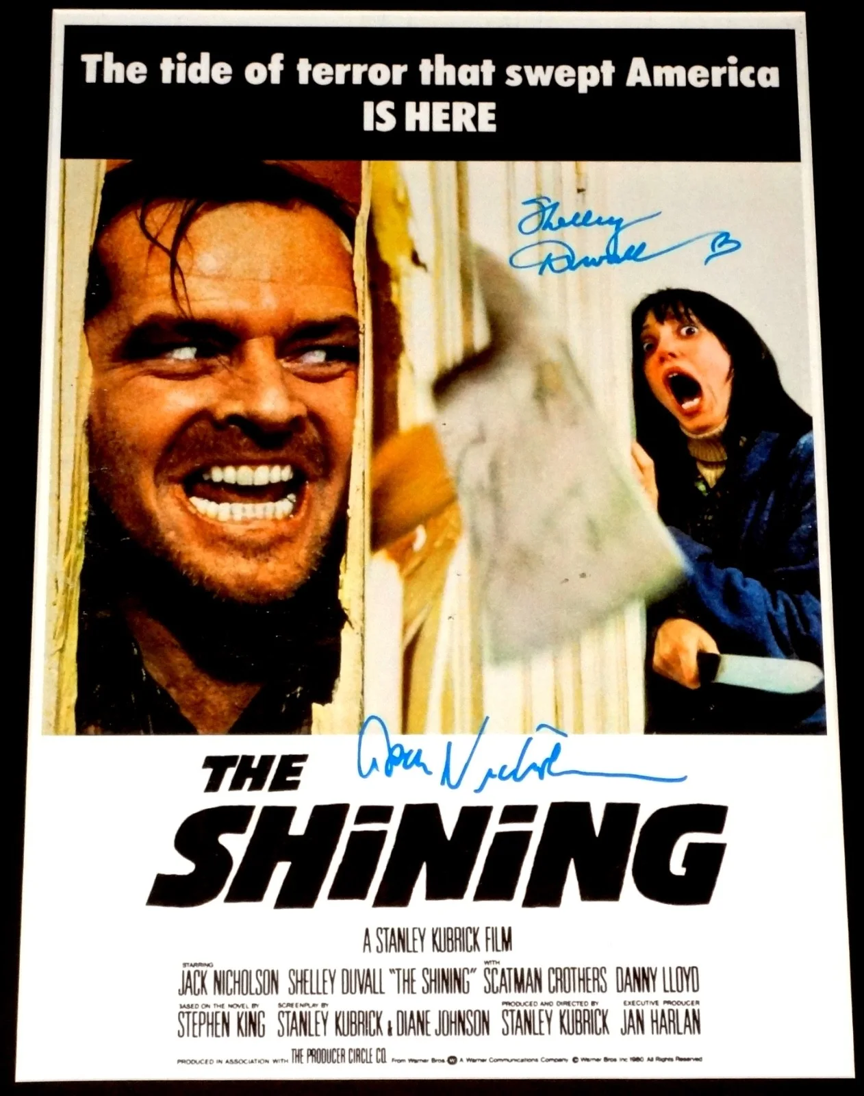 JACK NICHOLSON SHELLY DUVALL THE SHINING HAND SIGNED FRAMED POSTER W/EXACT PROOF, изображение 2