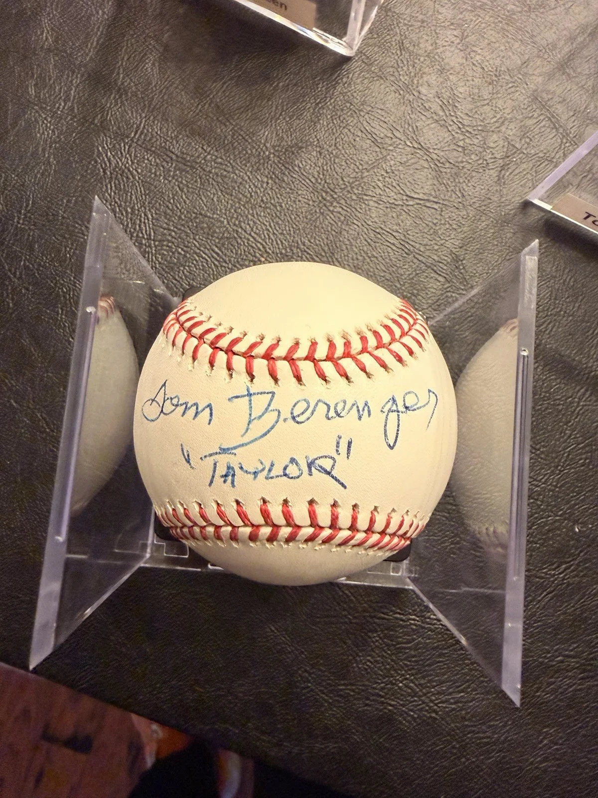 Tom Berenger — Tom Berenger Autographed Baseball Major League Movie JSA COA Jake Taylor Indians