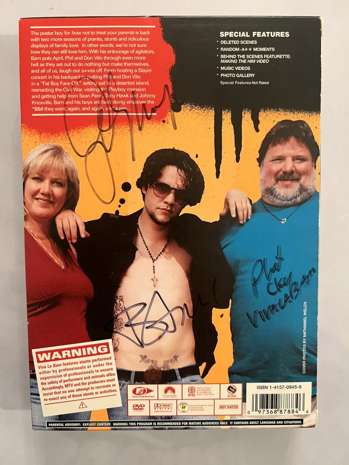 Ryan Dunn, Bam Margera, Phil Margera, April Margera, raab himself — Viva La Bam - Cast Signed 13x - Ryan Dunn, Bam Margera, + more! . JSA S2+3 2004, изображение 5