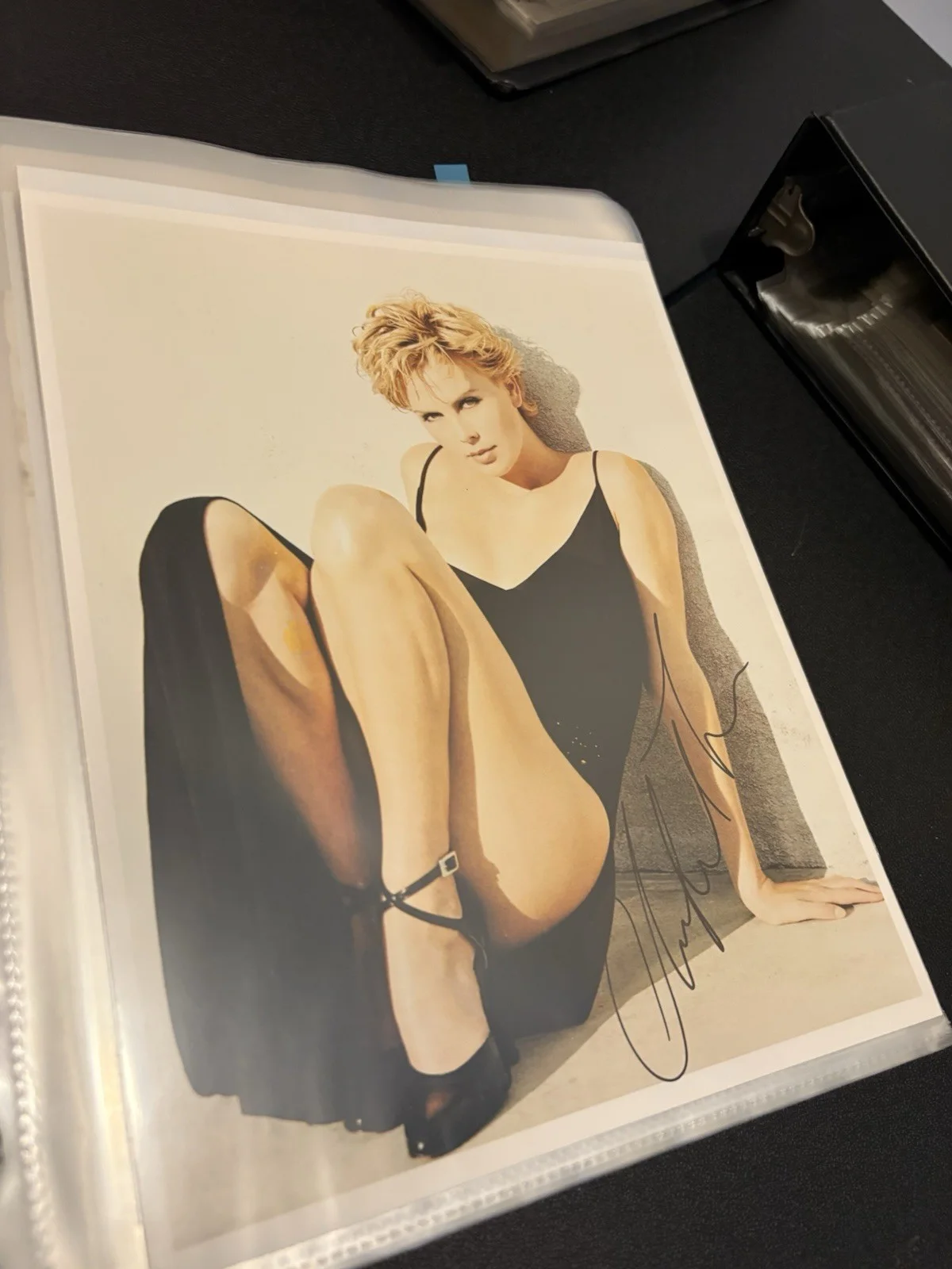 Charlize Theron Signed 8x10 Color Glamour Photo - Black Bodysuit Autograph, image 3