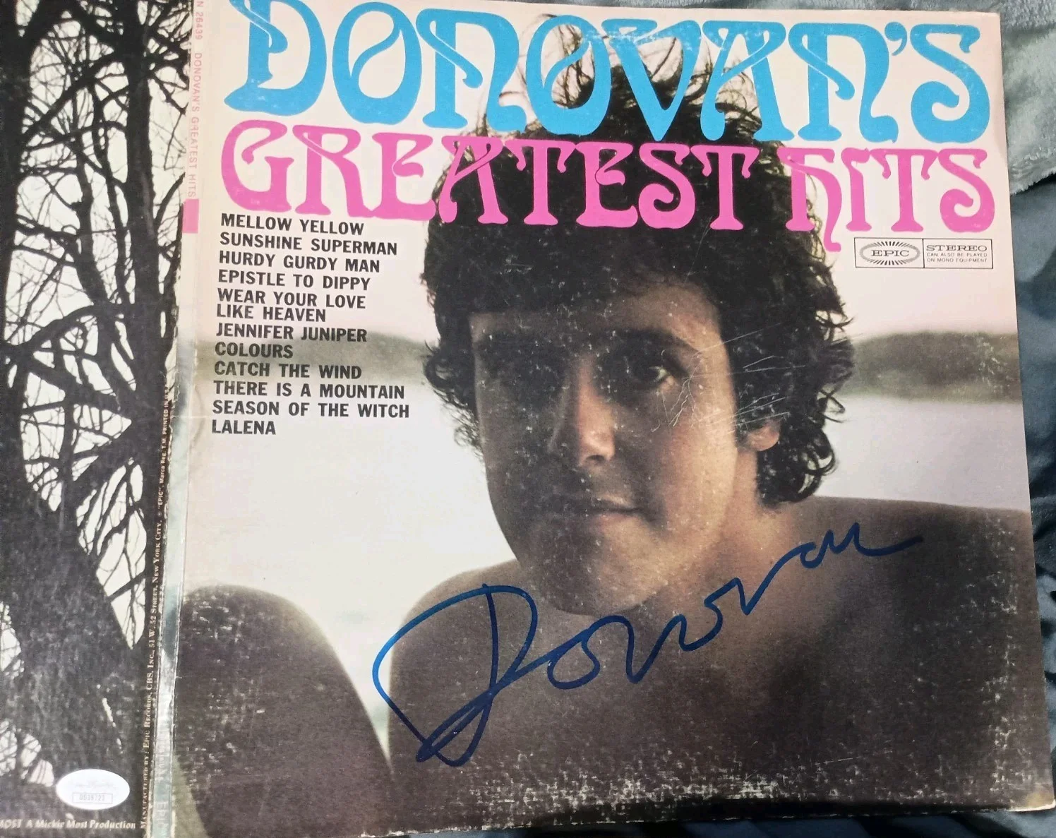 Donovan SIGNED Greatest Hits Album LP Vinyl Gatefold 1969 Mellow Yellow JSA, изображение 3