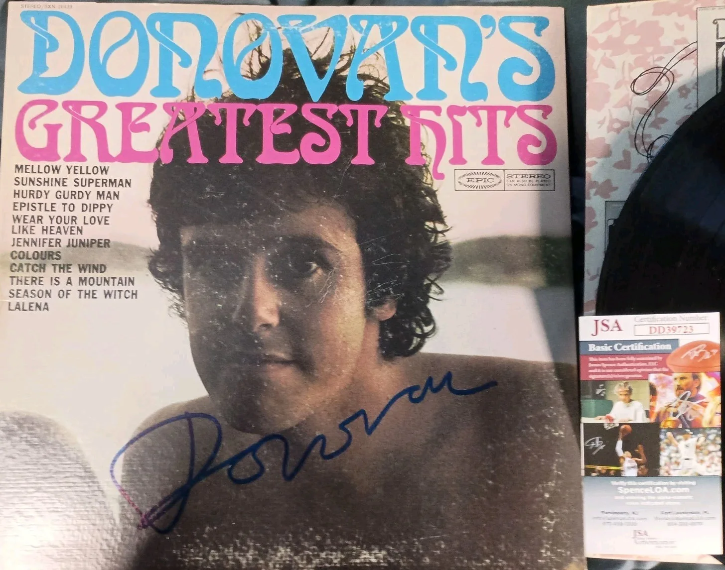 Donovan SIGNED Greatest Hits Album LP Vinyl Gatefold 1969 Mellow Yellow JSA, изображение 4
