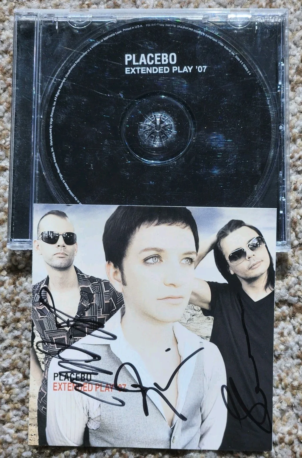 Rare Signed PLACEBO CD Extended Play 07 Autographed All Members Live Tracks, изображение 2