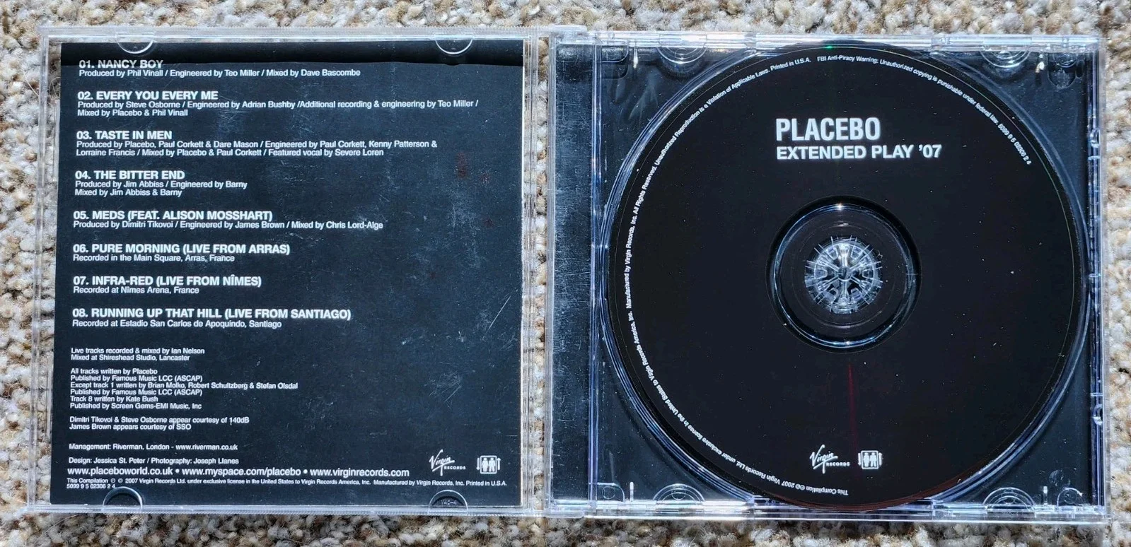 Rare Signed PLACEBO CD Extended Play 07 Autographed All Members Live Tracks, изображение 4