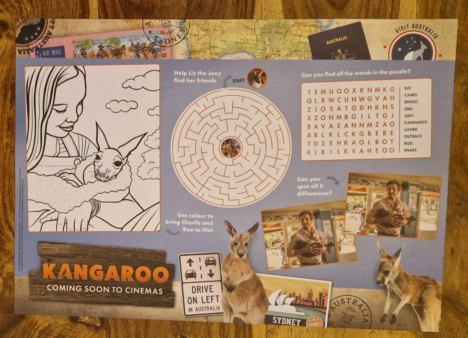 Cineworld Exclusive Kangaroo A3 Activity Sheet, image 2