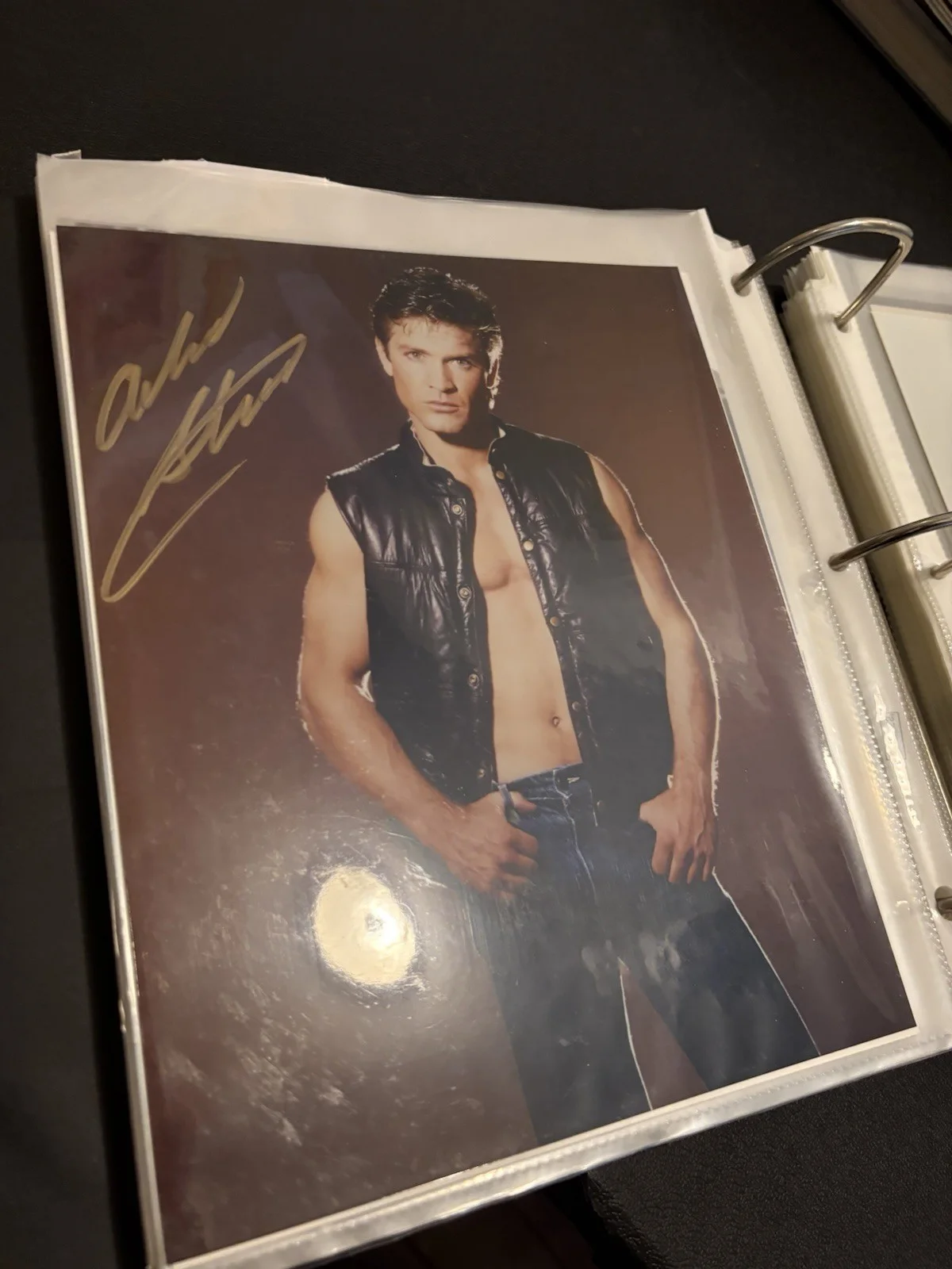 Andrew Stevens Signed 8x10 Color Portrait - Leather Vest Gold Autograph, изображение 2