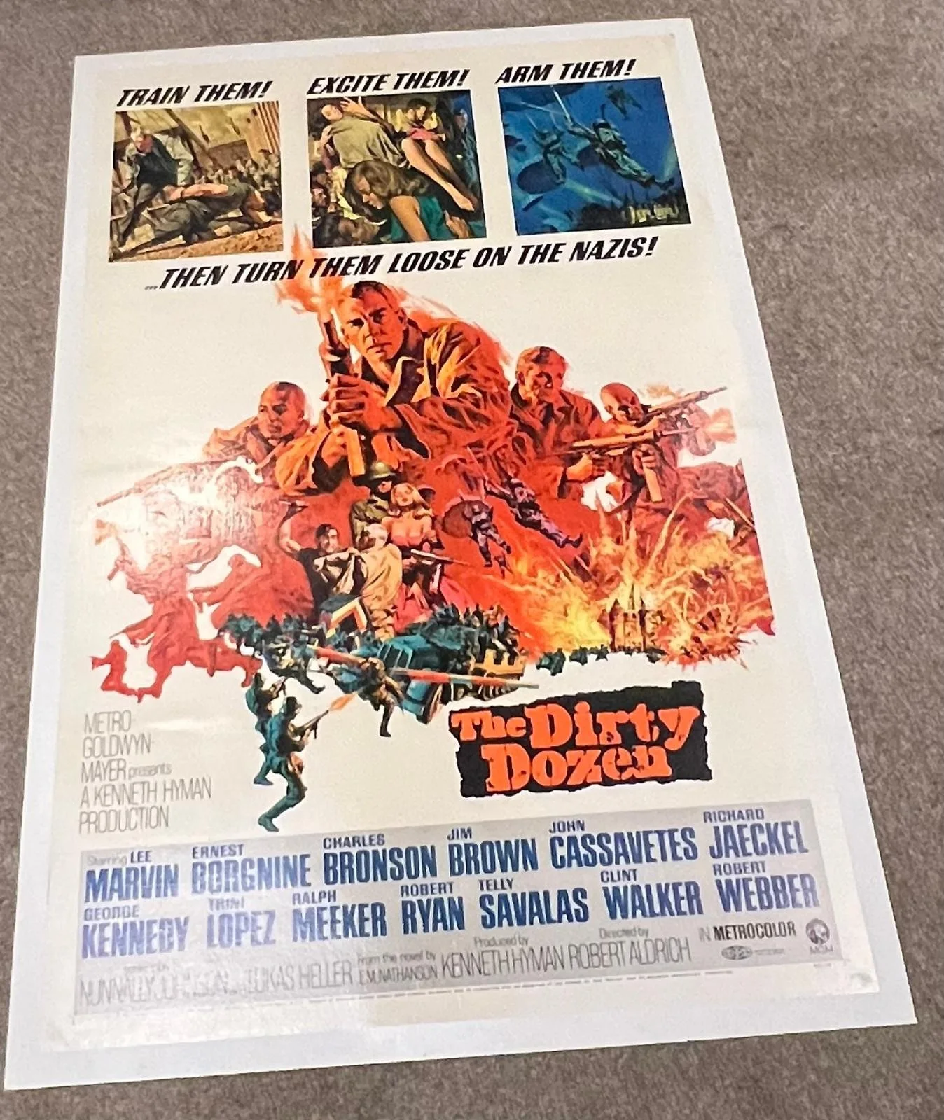 The Dirty Dozen Original US One Sheet Poster 1967 27x41" LINEN BACKED, image 3