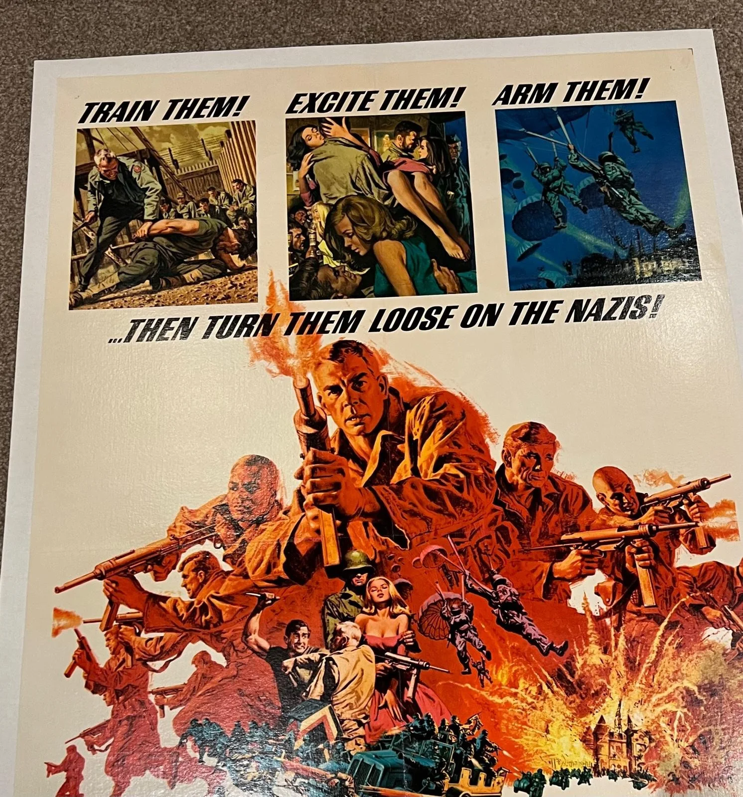 The Dirty Dozen Original US One Sheet Poster 1967 27x41" LINEN BACKED, image 4