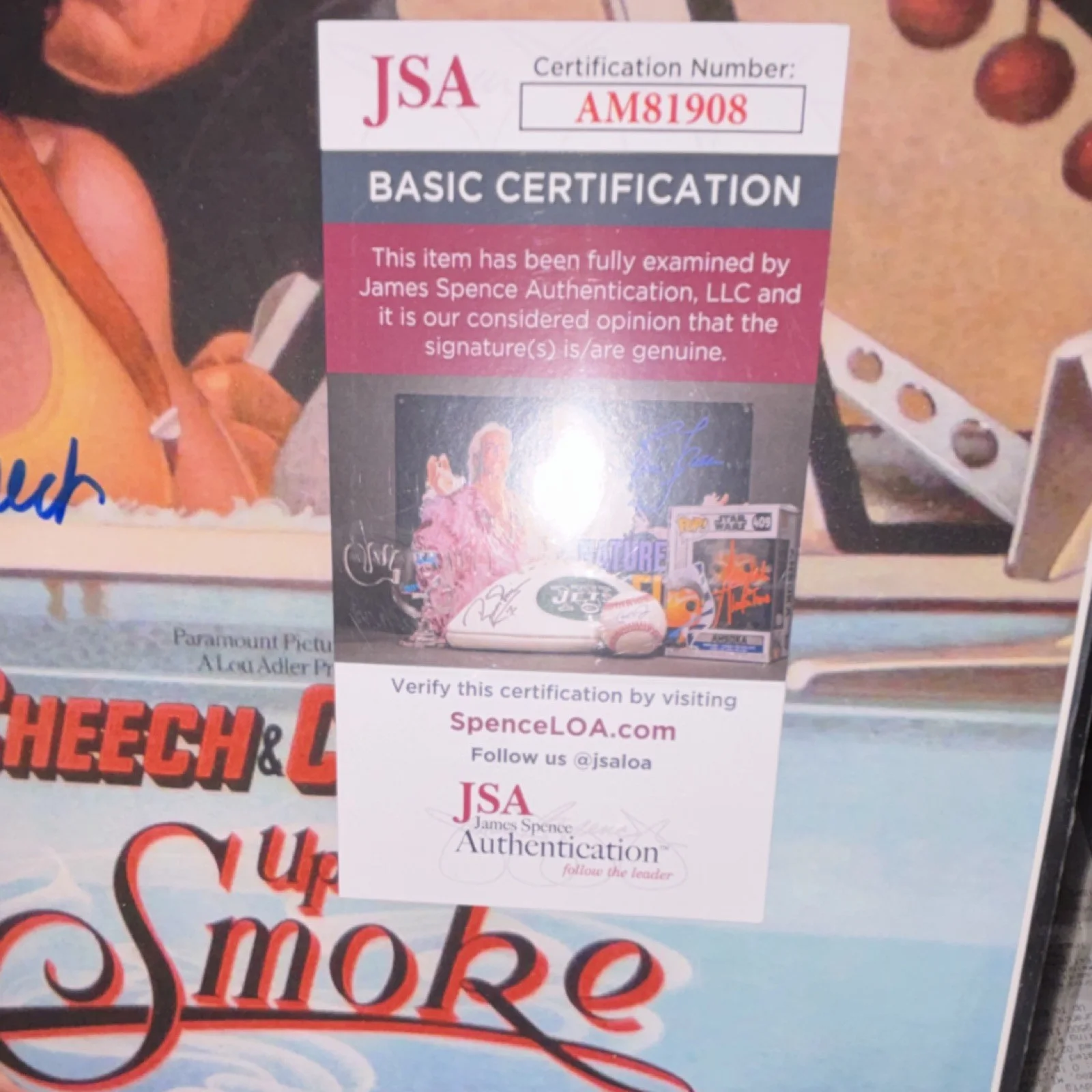 Cheech Marin, Tommy Chong — Up in Smoke Poster Signed by Cheech Marin & Tommy Chong JSA Authenticated, image 4