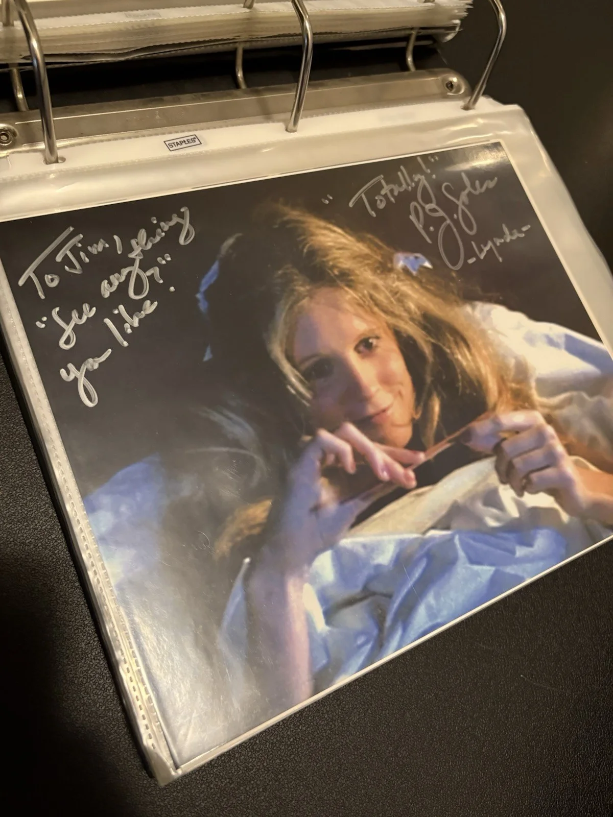 P.J. Soles Signed 8x10 Halloween Photo - Lynda 'See Anything You Like' Inscribed, image 3