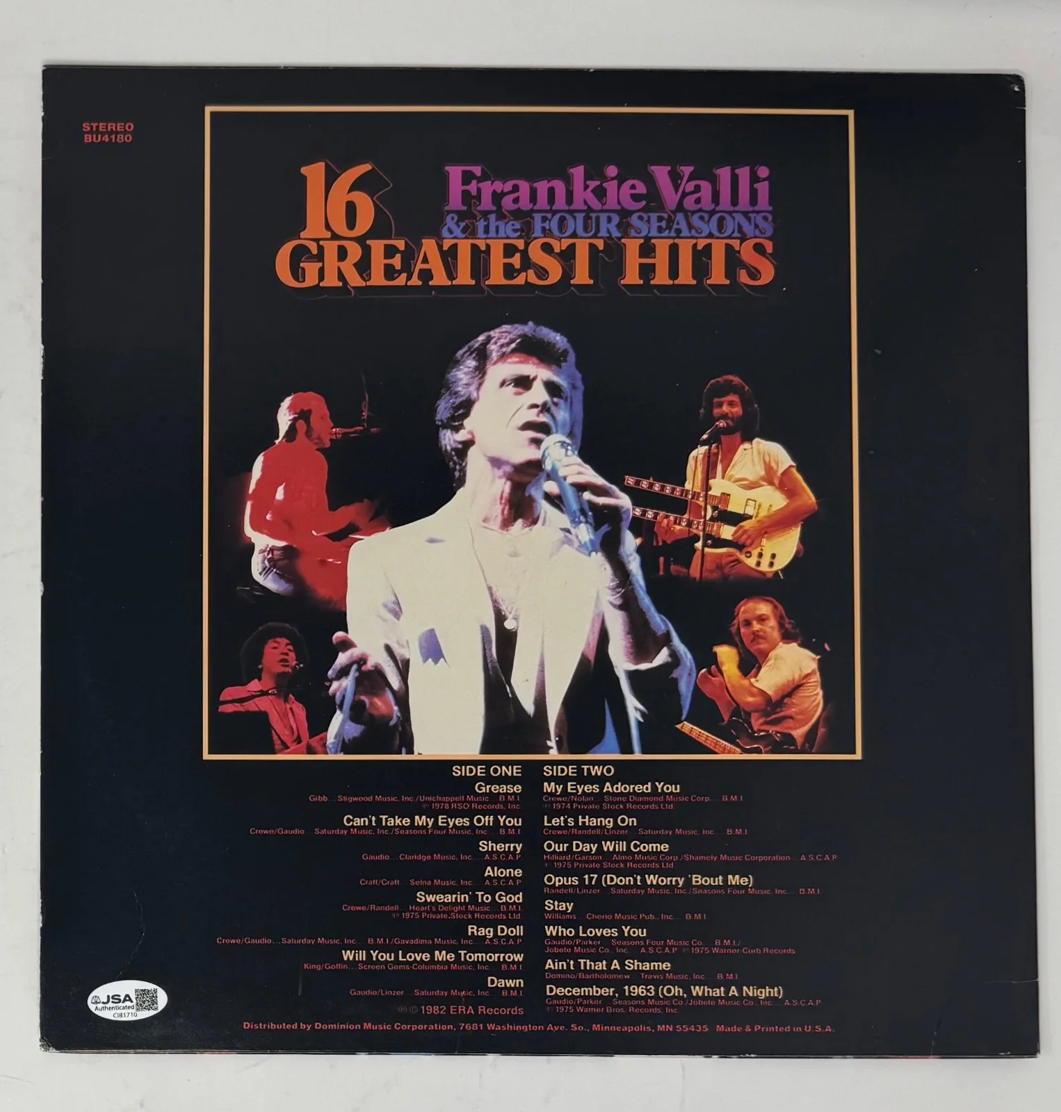 Frankie Valli Signed Autograph The Four Seasons Vinyl Record Album LP JSA COA, image 4