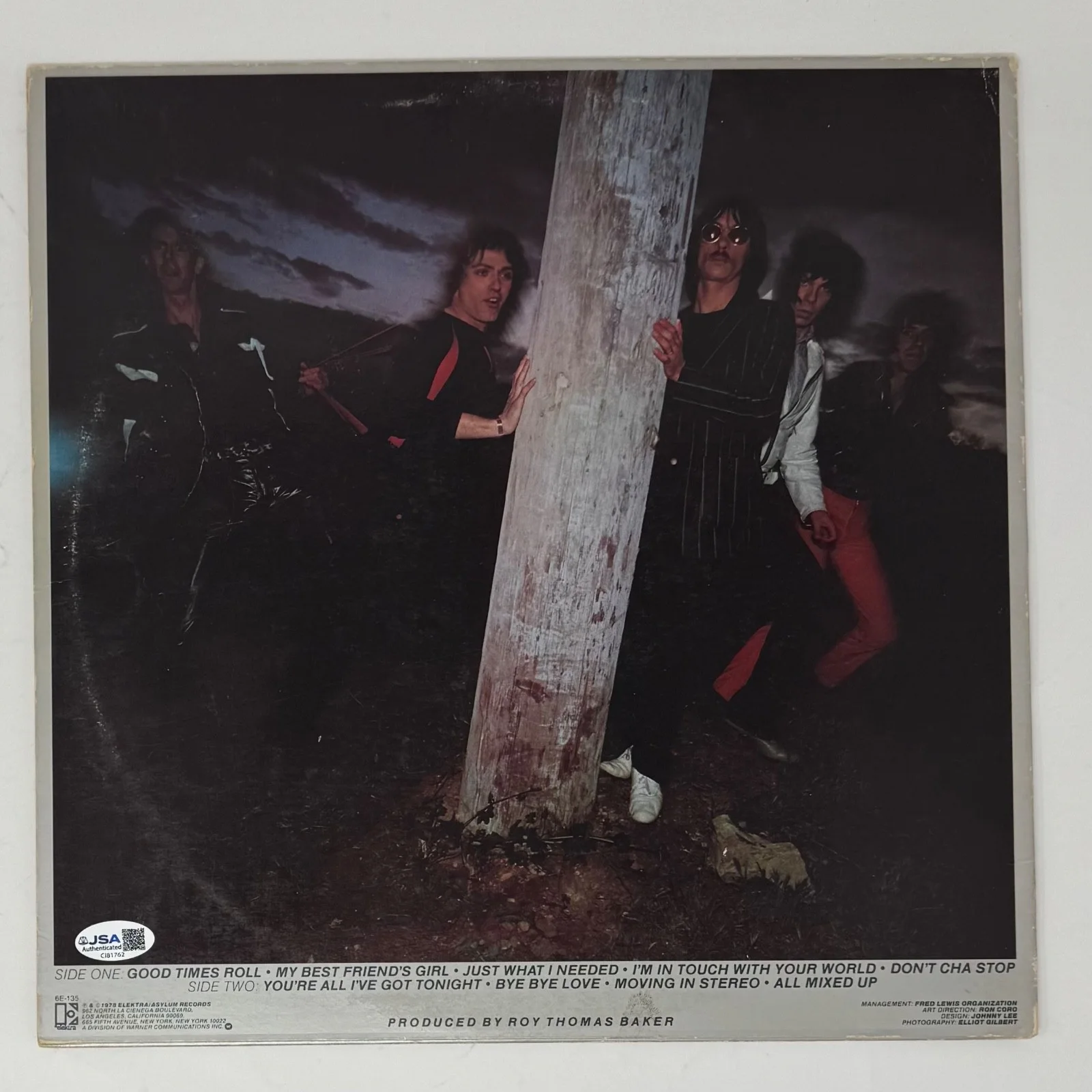 Elliot Easton The Cars Signed Autograph Self Titled 1978 Debut Album Vinyl JSA, изображение 2