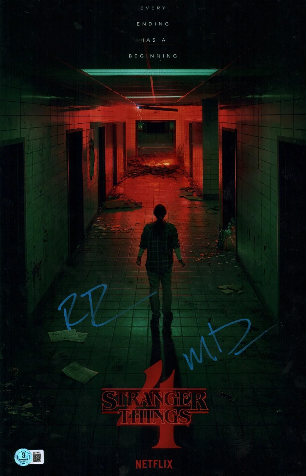 matt and ross duffer — DUFFER BROTHERS SIGNED STRANGER THINGS 11X17 PHOTO MATT ROSS DUFFER S4 BAS COA