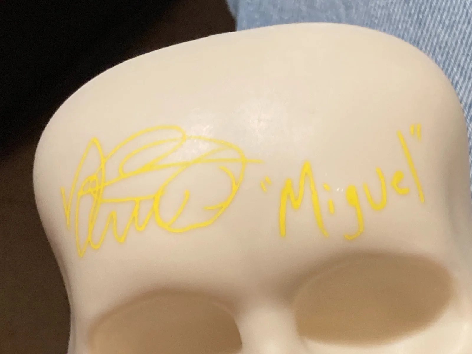 ANTHONY GONZALEZ Signed "Miguel" on Plastic Skull With COA - Pixar Movie COCO, image 2