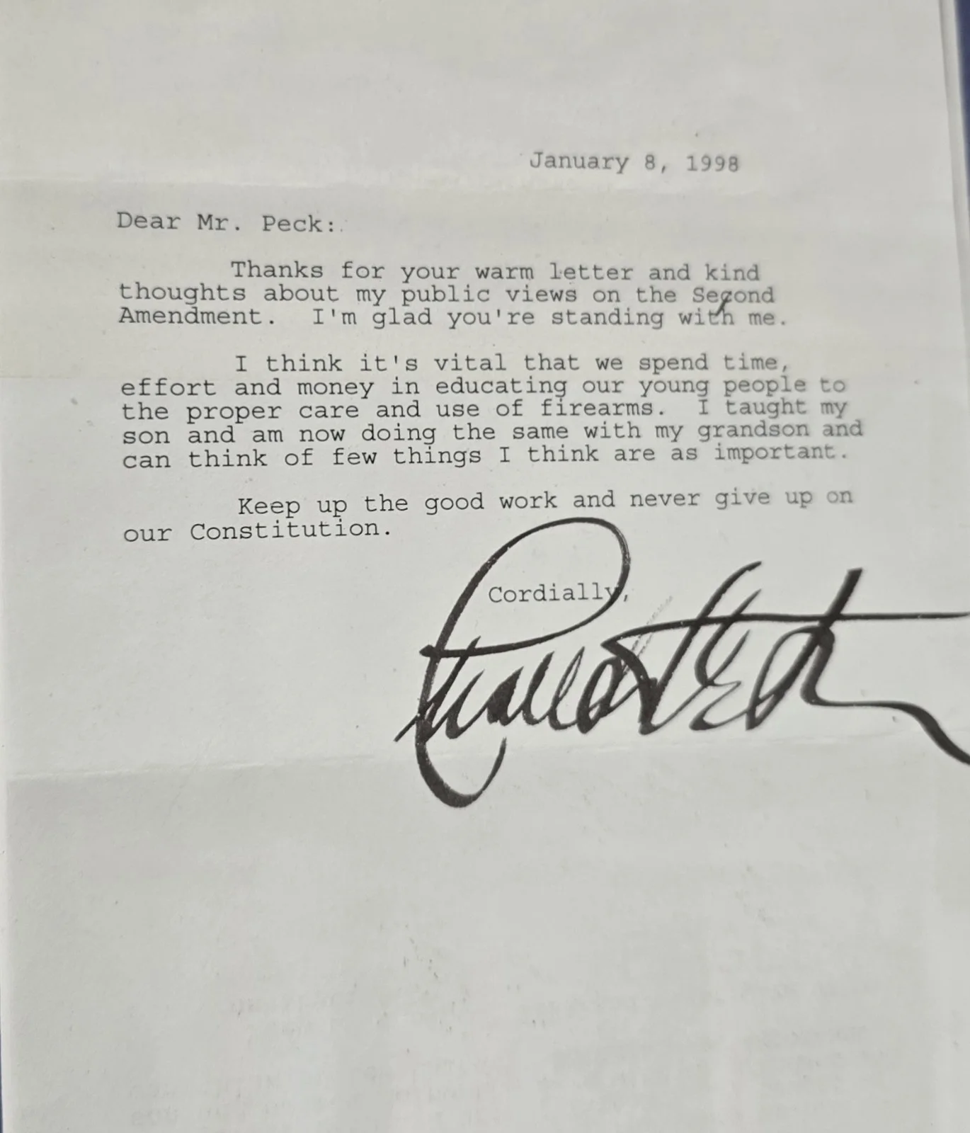 Charlton Heston — Photo Of Charlton Heston And Signed Letter NRA 'Framed', image 4