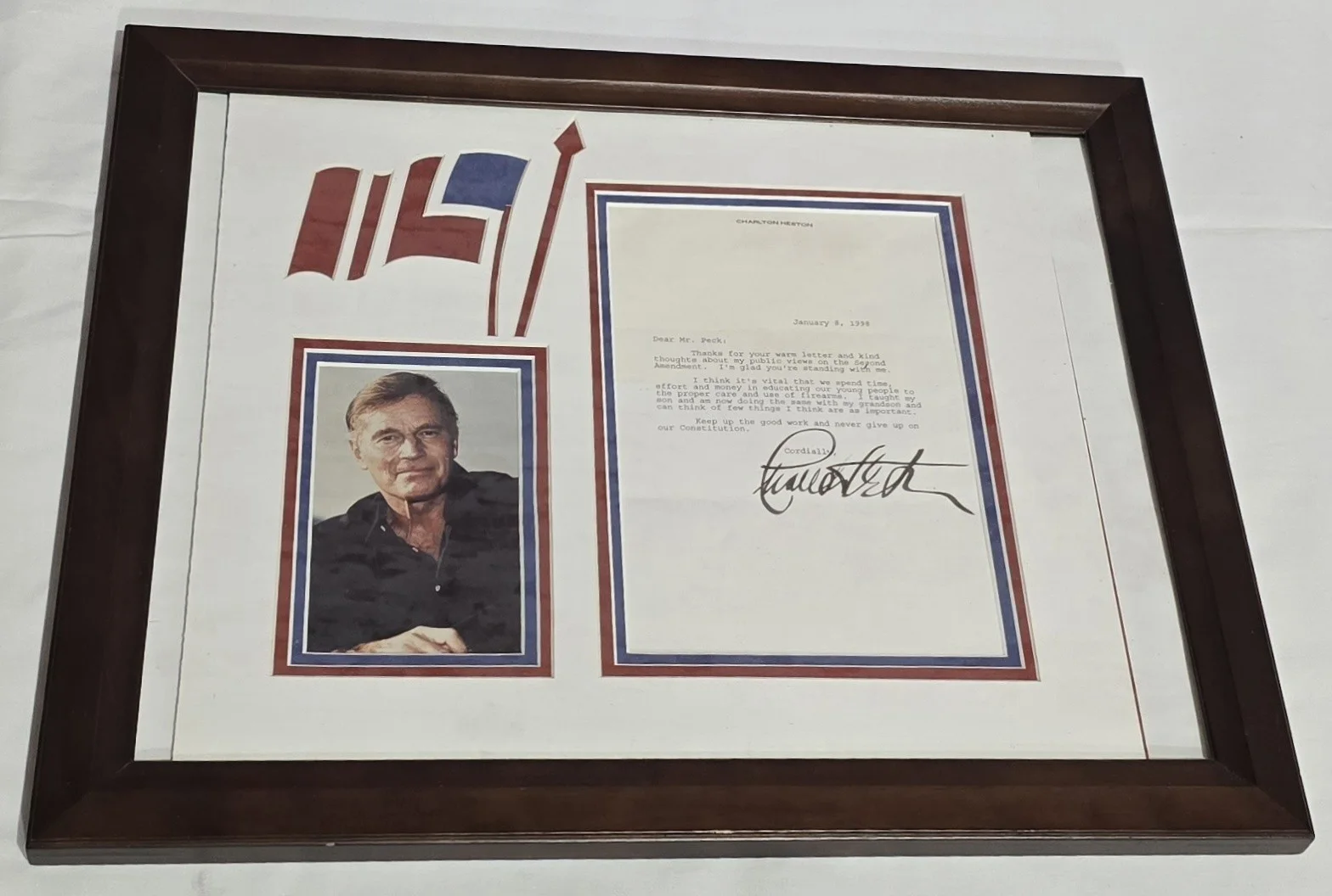 Charlton Heston — Photo Of Charlton Heston And Signed Letter NRA 'Framed', image 5