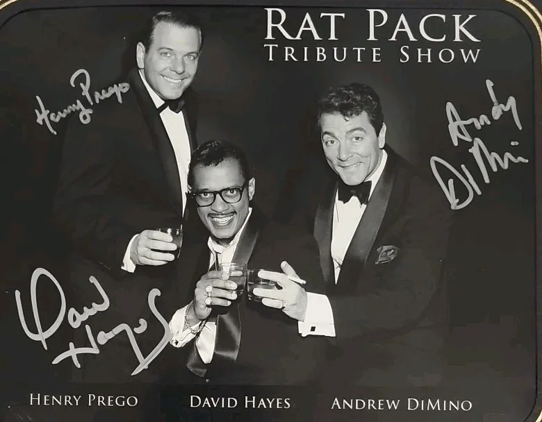 Rat Pack Tribute Show Signed 8x10 Photo Featuring Prego Hayes Dimino Tropicana, изображение 2
