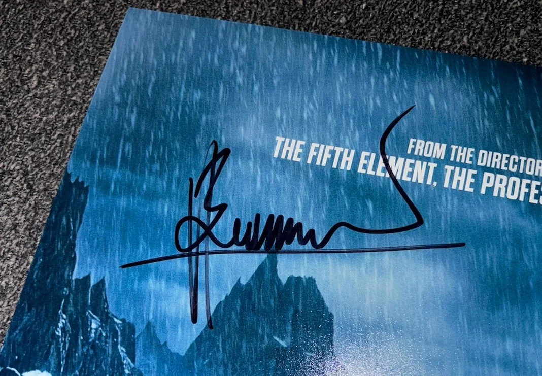 Caleb Landry Jones & director Luc Besson Signed 12x18 Photo Dracula With Proof, image 3