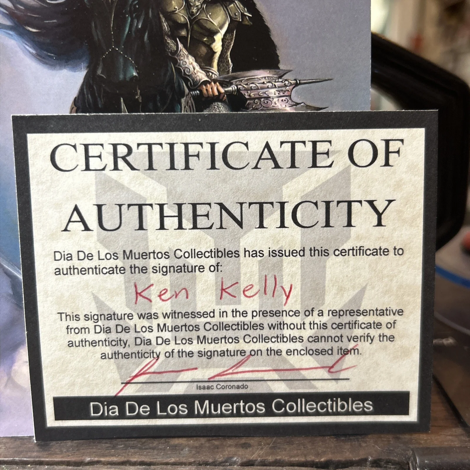 KEN KELLY — Ken Kelly Signed Fantasy Art 4 X 6 Promo Flyer COA, image 3