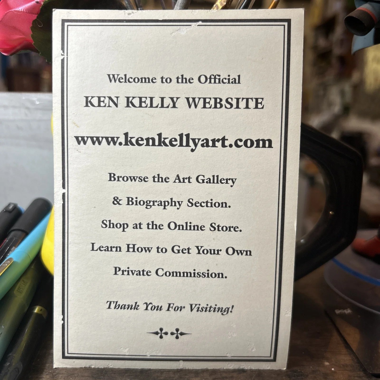 KEN KELLY — Ken Kelly Signed Fantasy Art 4 X 6 Promo Flyer COA, image 5