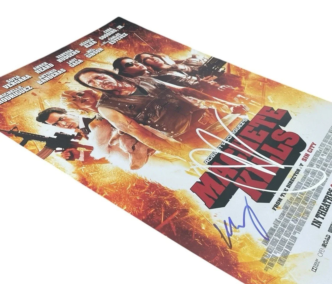 ROBERT + MICHELLE RODRIGUEZ SIGNED AUTOGRAPH “MACHETE KILLS” 12x18 PHOTO JSA COA, image 4