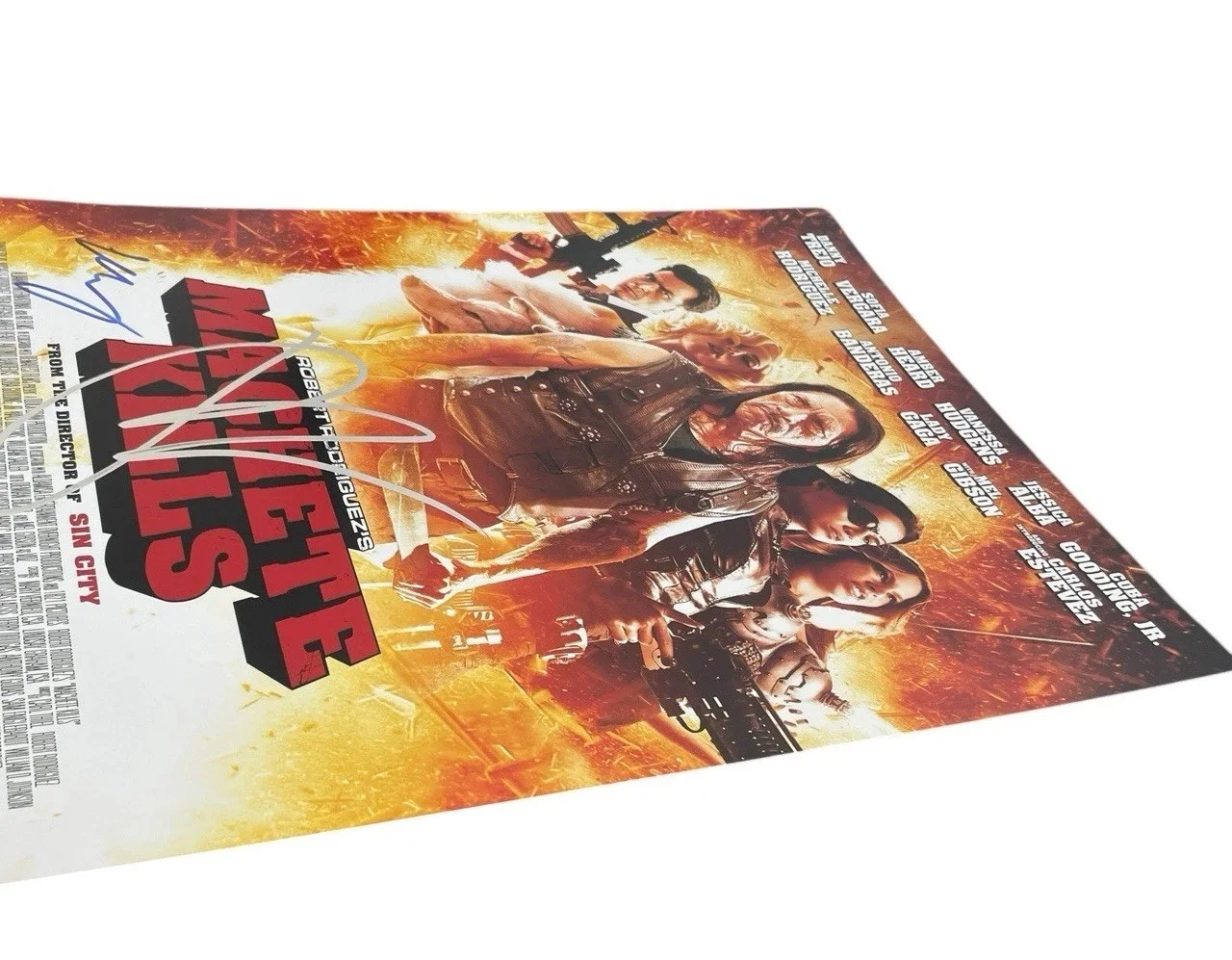 ROBERT + MICHELLE RODRIGUEZ SIGNED AUTOGRAPH “MACHETE KILLS” 12x18 PHOTO JSA COA, image 5