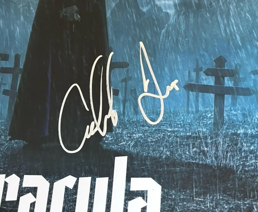 Caleb Landry Jones & director Luc Besson Signed 12x18 Photo Dracula With Proof, image 2