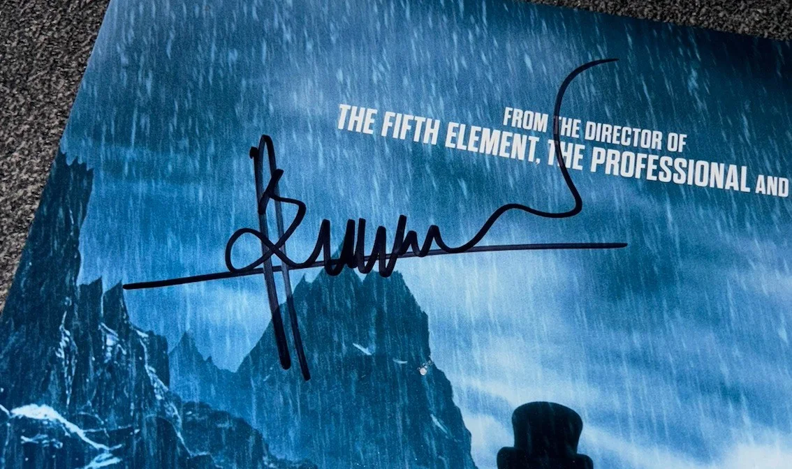 Caleb Landry Jones & director Luc Besson Signed 12x18 Photo Dracula With Proof, image 3